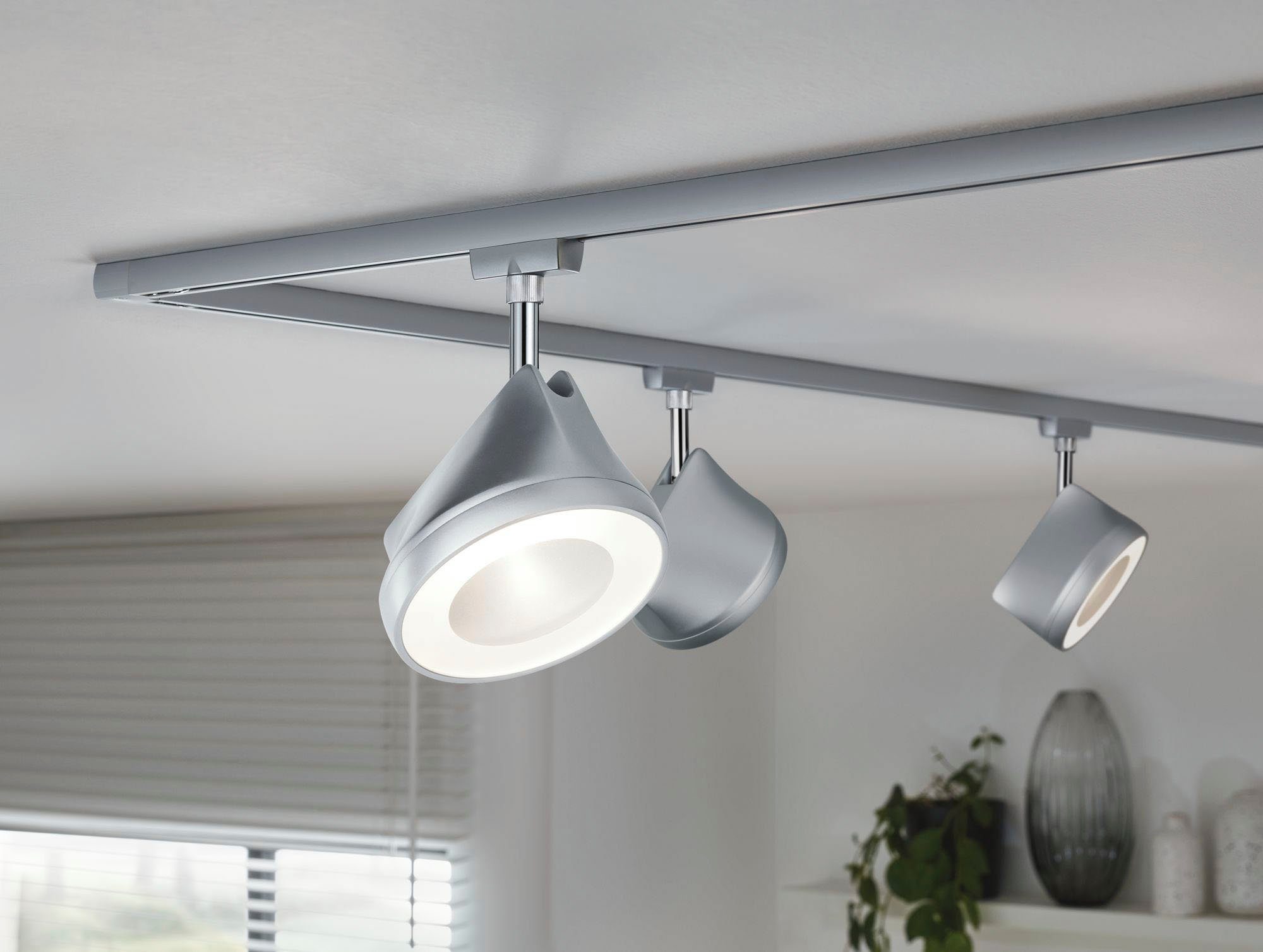 Paulmann Schienensystem-Leuchten URail Schienenspot Arena 800lm 14W 2700K 230V Schwarz matt, Chrom, LED fest integriert, Warmweiß, Einzelspot, dimmbar