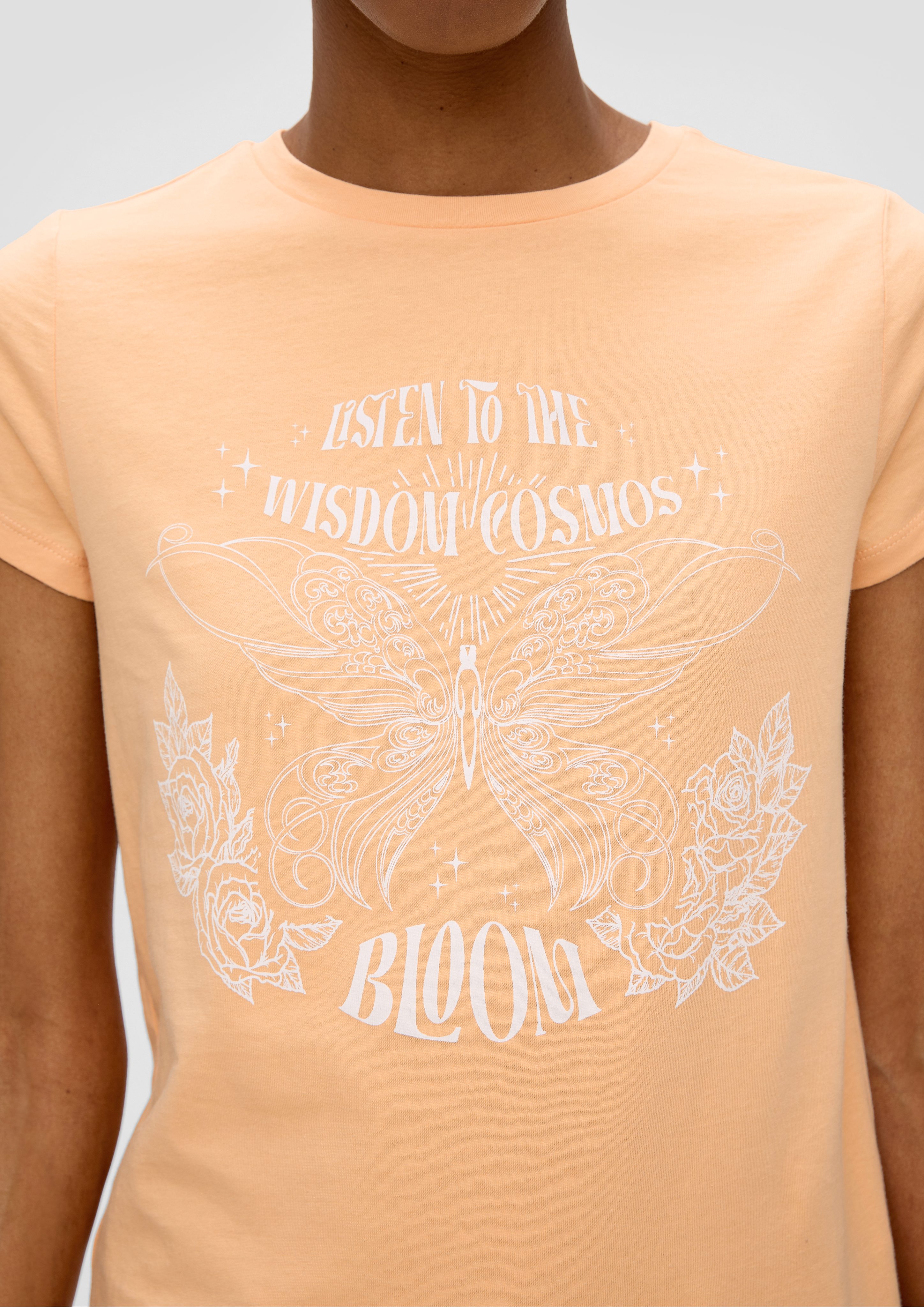 QS Kurzarmshirt T-Shirt mit Frontprint günstig online kaufen