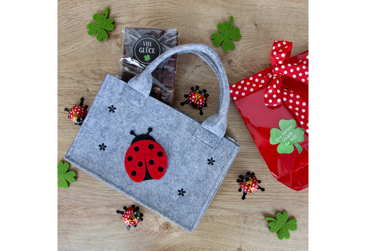 Thumbnail - Logbuch-Verlag Geschenkbox Filztaschen Geschenktaschen Set - 3 Taschen mit Henkel
