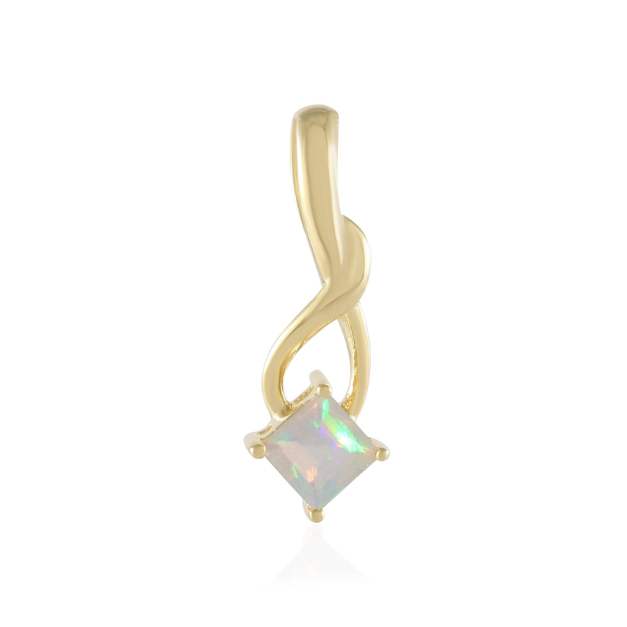 Kettenanhänger Cavill Welo-Opal Silberanhänger, 0,56 ct, vergoldet, quadratisch