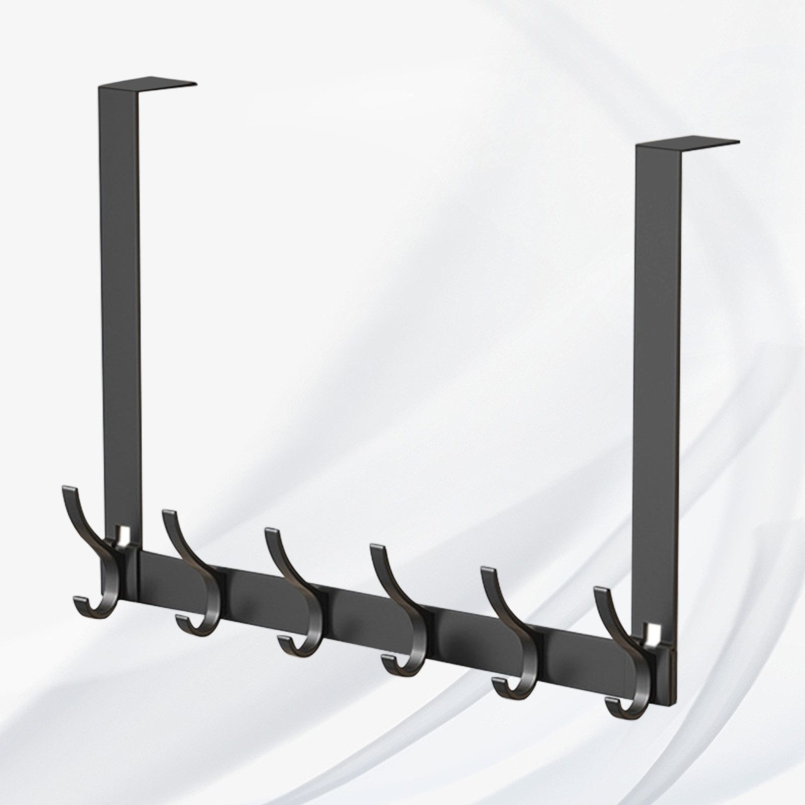 MODFU Дверной крючок Türgarderobe Дверной крючокleiste Tür Metall Крючок для одежды, Kinderzimmer, Badezimmer, Wohnzimmer, Küche, Tür, Haustür, (mit 6 Haken, 1-St., zum Einhängen universell platzsparend Ohne Bohren), aus Aluminiumlegierung bis 20KG