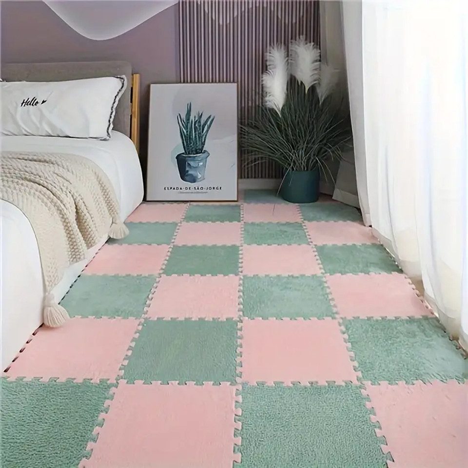 Agger Puzzlematte 12 Teile krabbeldecke Baby Kinder Puzzlematte Matte Spielmatte-30x30cm, (12-tlg), Flauschige Wohnzimmer Schlafzimmer Teppichfliesen
