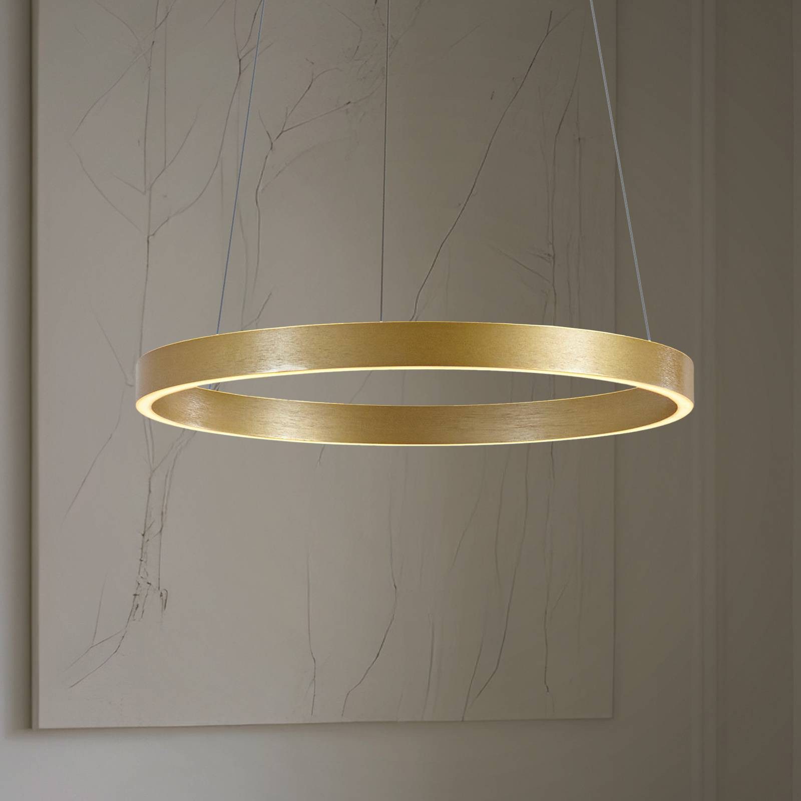 Lucande Hängeleuchte Yonam, LED, Metall, Gold / Messing Farbwechsel warmweiß / tageslicht IP20, Farbwechsel warmweiß / tageslicht
