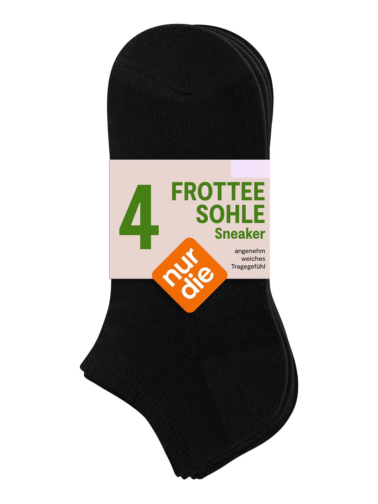 Nur Die Sneakersocken Frotteesohle (4-Paar) Sneaker Socken, Kurzsocken, Füßlinge