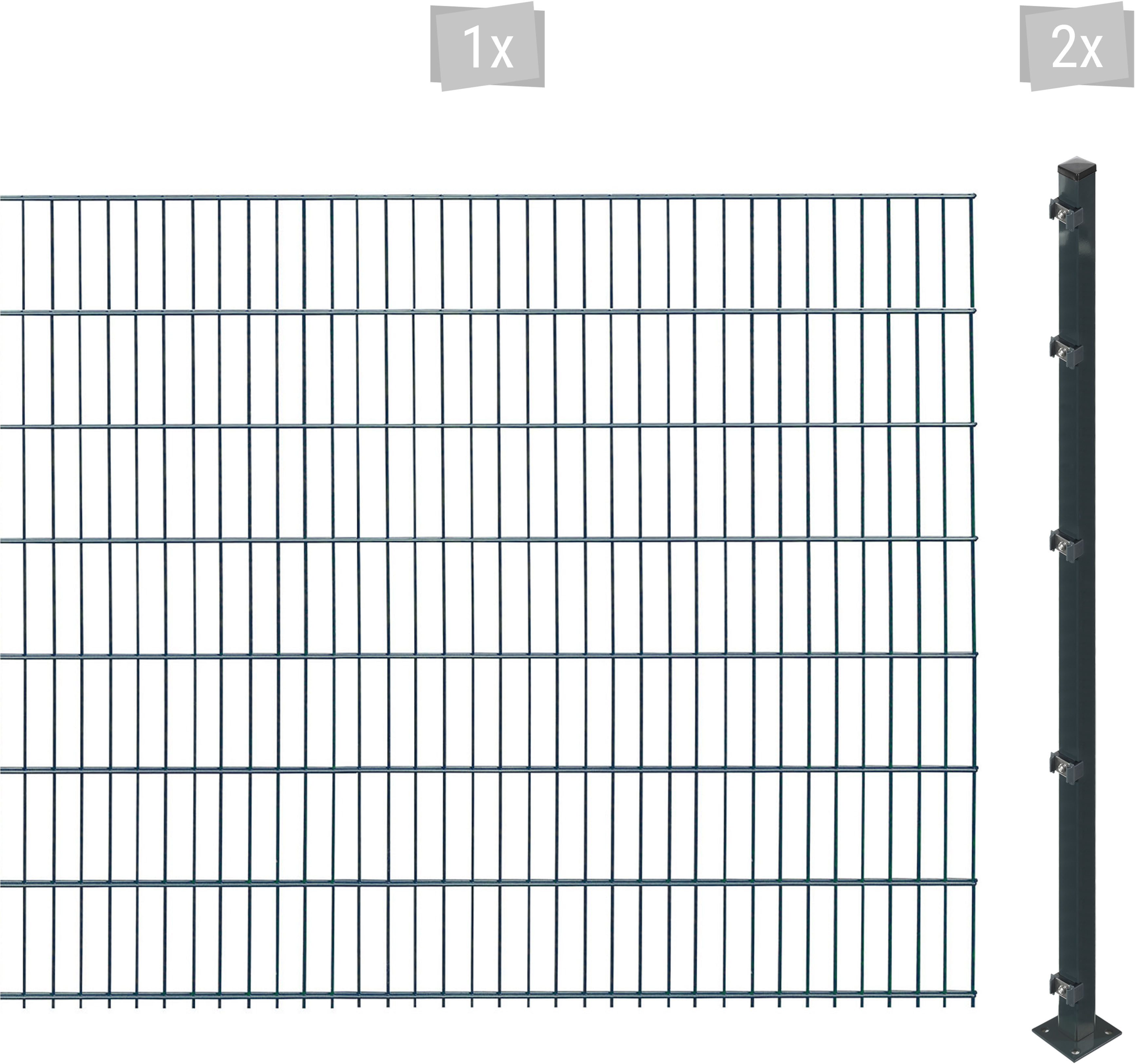 Arvotec Doppelstabmattenzaun ESSENTIAL 143 zum Aufschrauben, (Set, 3-St), Zaunhöhe 143 cm, Zaunlänge 2 - 60 m