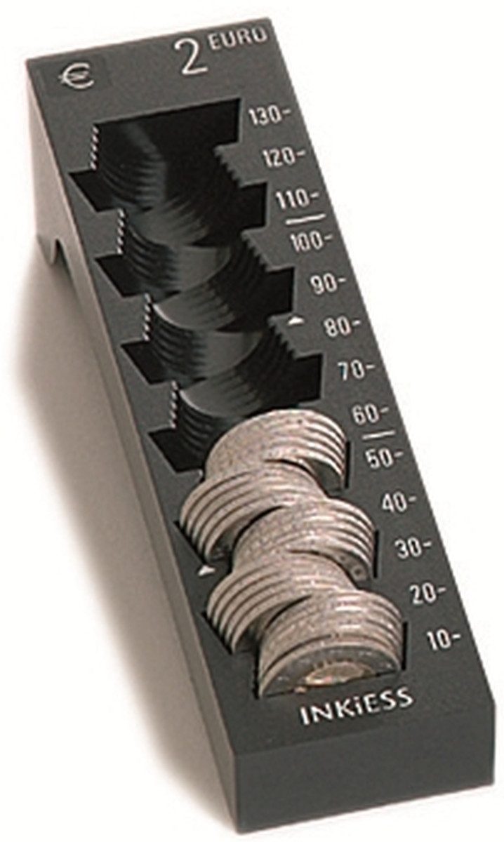 INKiESS Geldkassette Einzelmünzbehälter Rekord 2 Euro schwarz