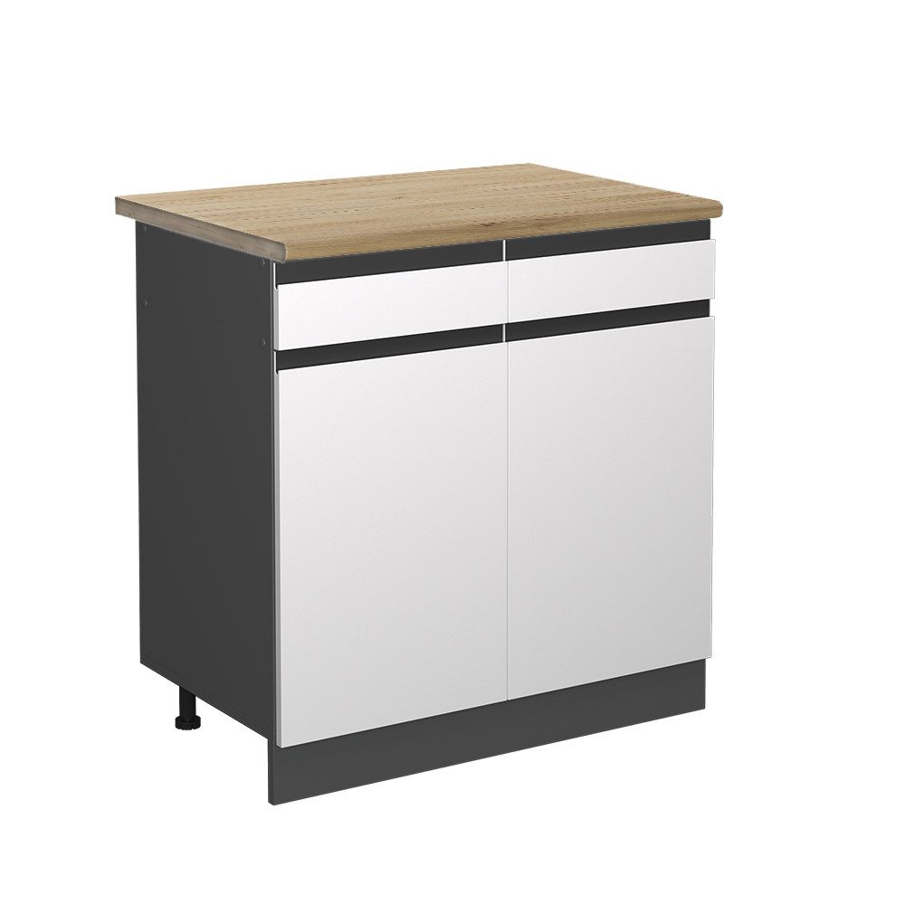 Vicco Unterschrank R-Line, Weiß/Anthrazit, 80 cm, günstig online kaufen