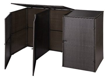 HANSE GARTENLAND Mülltonnenbox, für 3x120 l aus Polyrattan, BxTxH: 189x66x109 cm