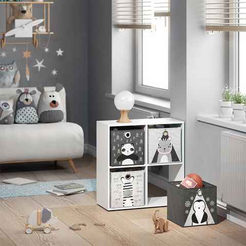 Vicco Faltbox Faltkiste Aufbewahrungsbox Kinder Panda Zebra 2-er Set