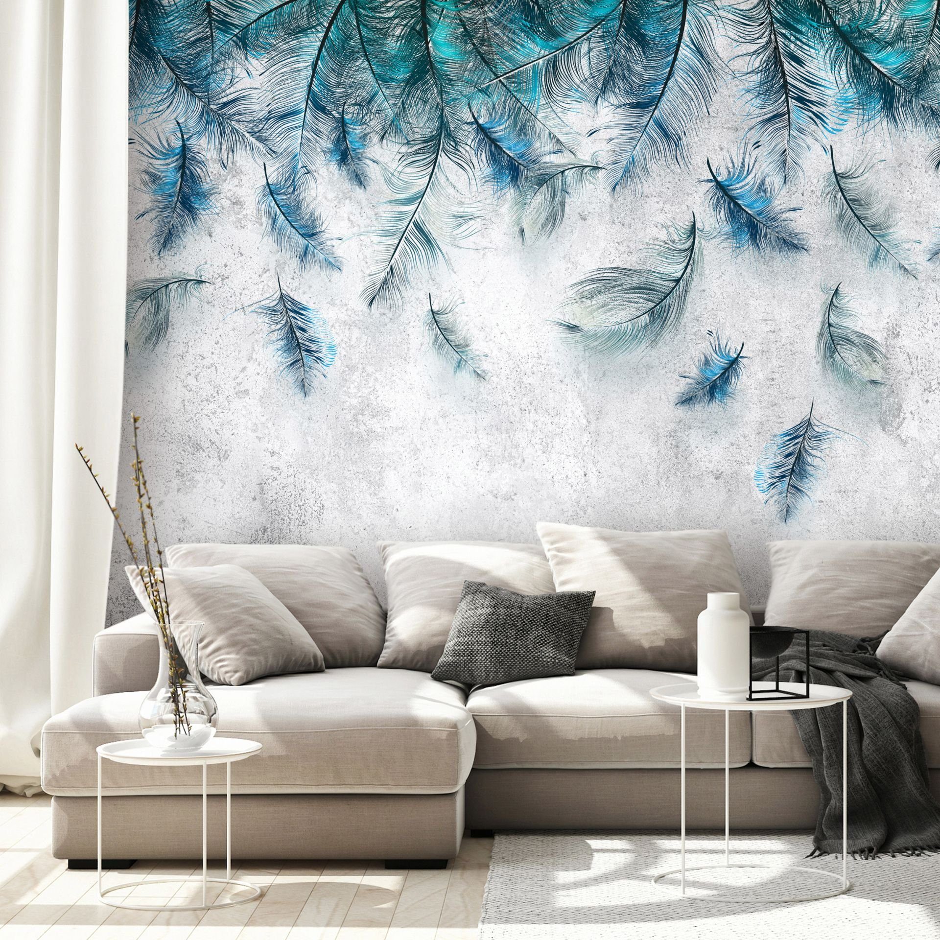 KUNSTLOFT Vliestapete Sapphire Breeze 1x0.7 m, halb-matt, lichtbeständige Design Tapete | Vliestapeten
