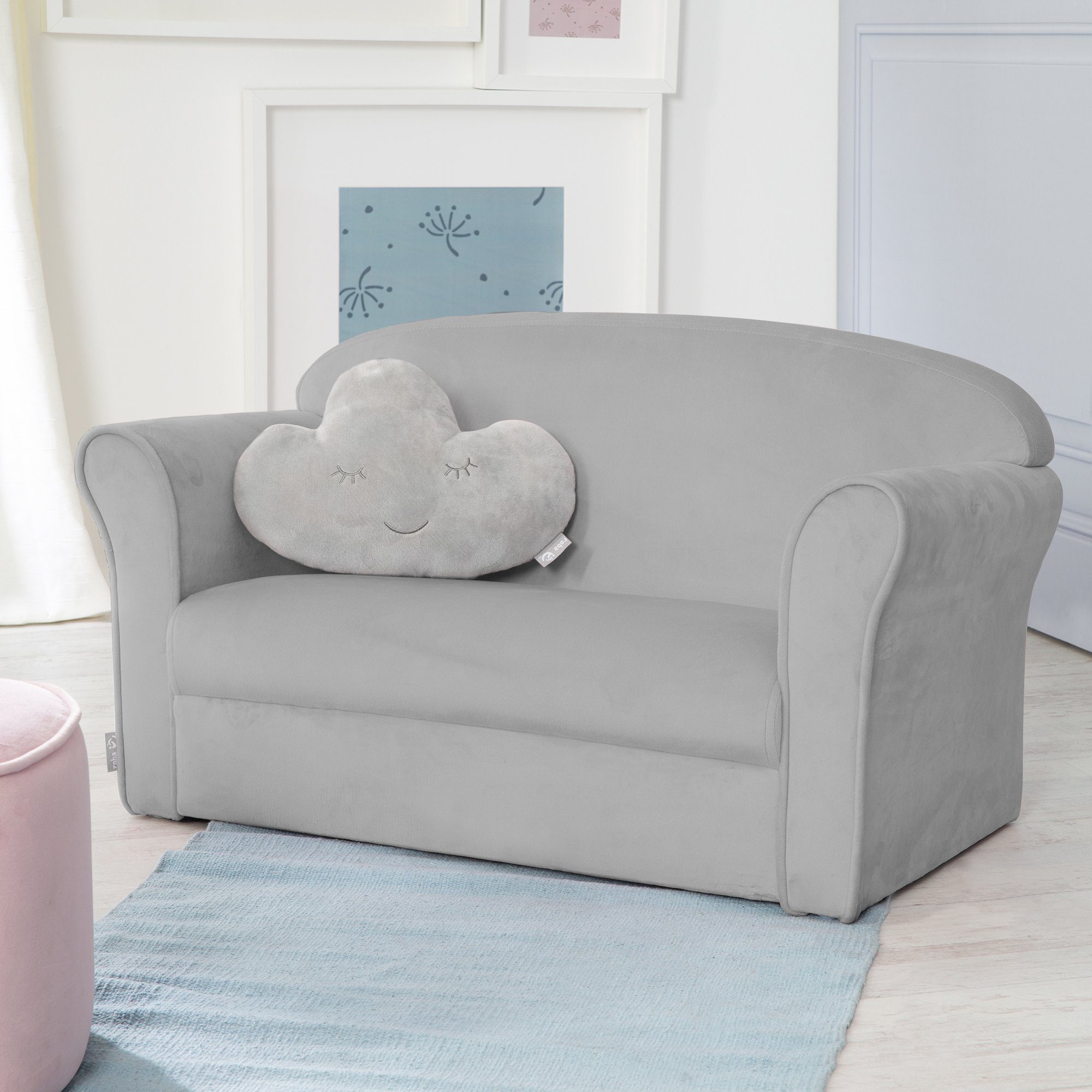 roba® Sofa Lil Sofa, mit Armlehne silbergrau