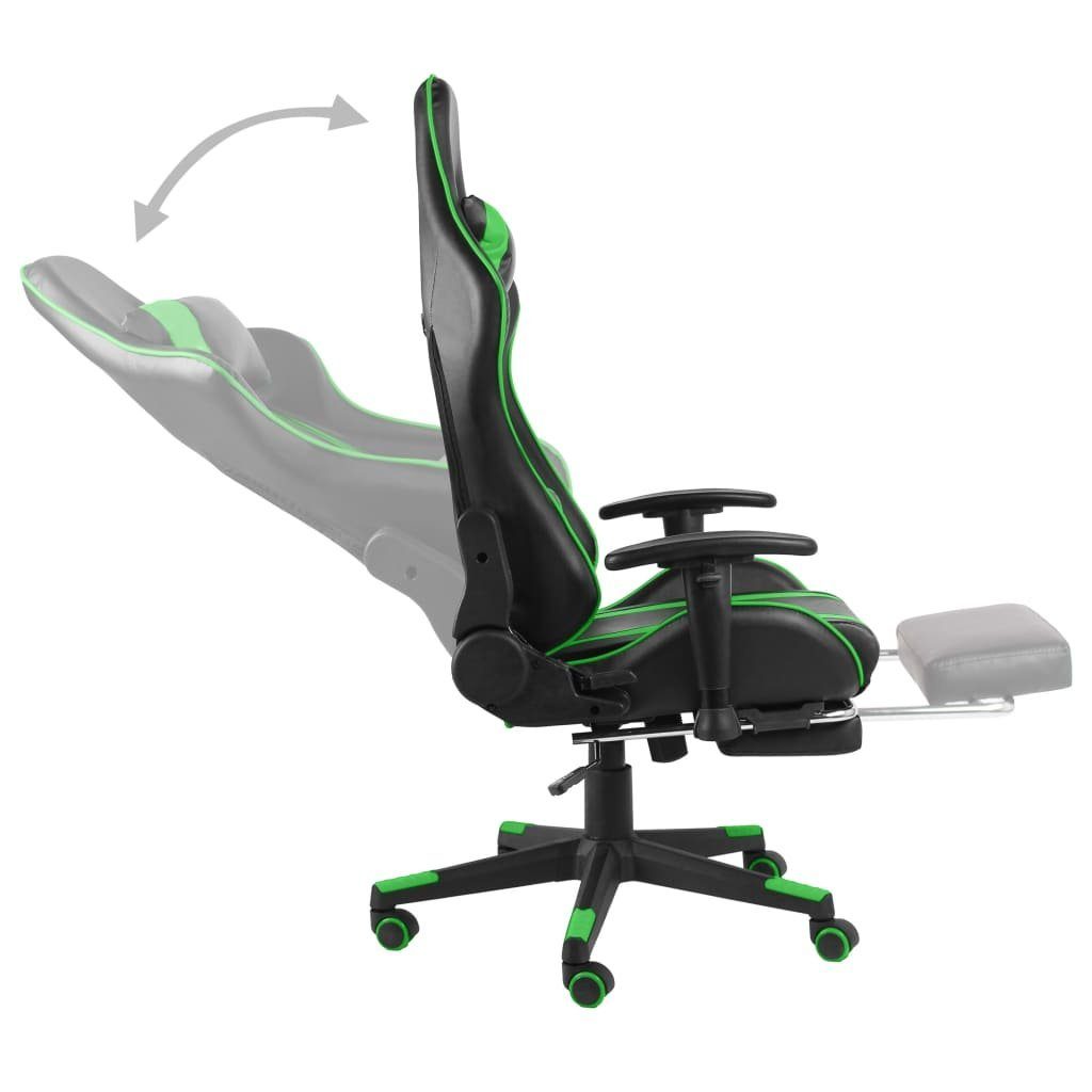 vidaXL Fußstütze Bürostuhl mit Grün Drehbar Gaming-Stuhl PVC