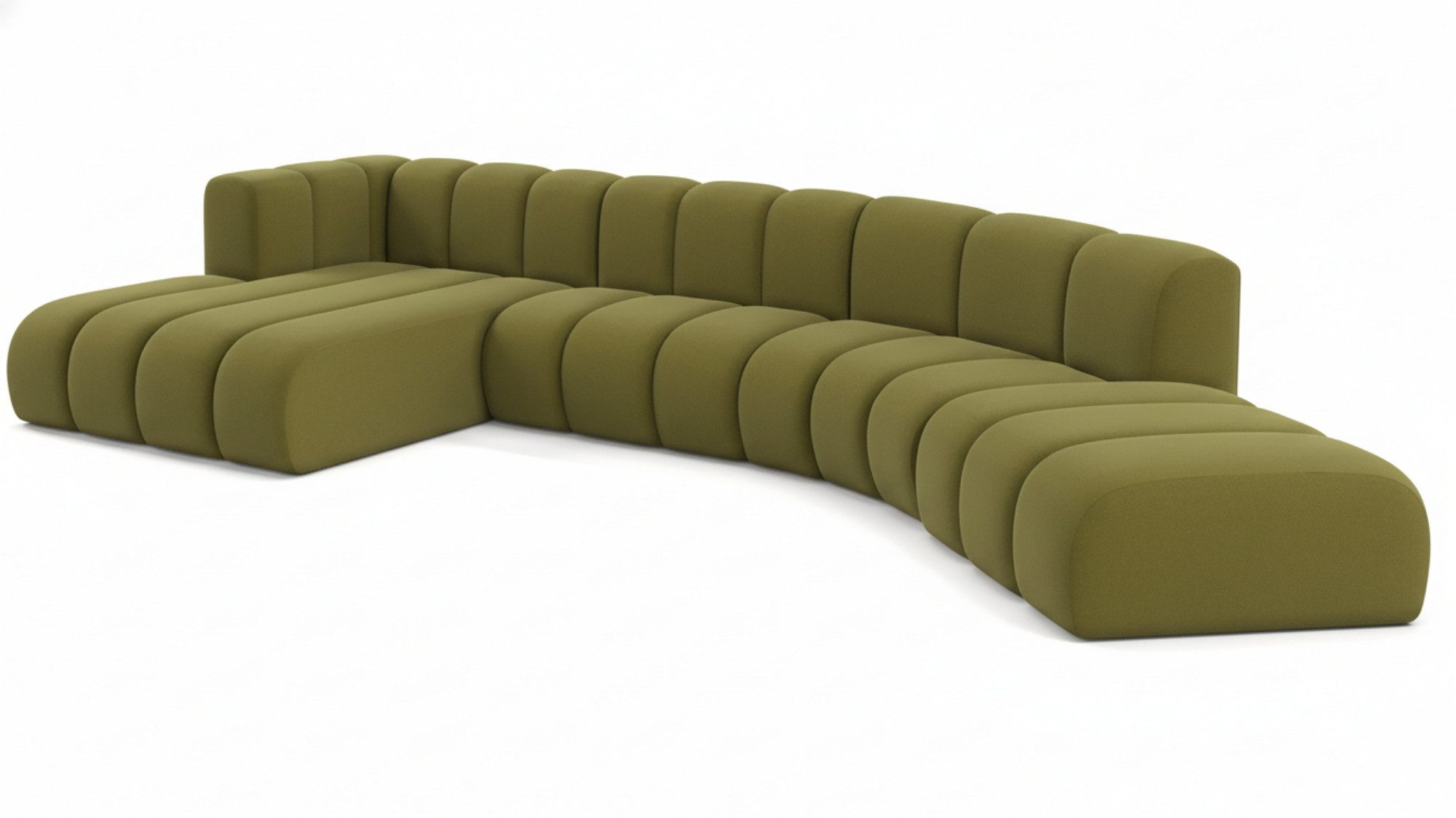 Kaiser Möbel Ecksofa Velours Grand L Round moderne modulare Designer-Sofa, Ecksofa, halbkreisförmiges Design,Premium-Velours Salvador