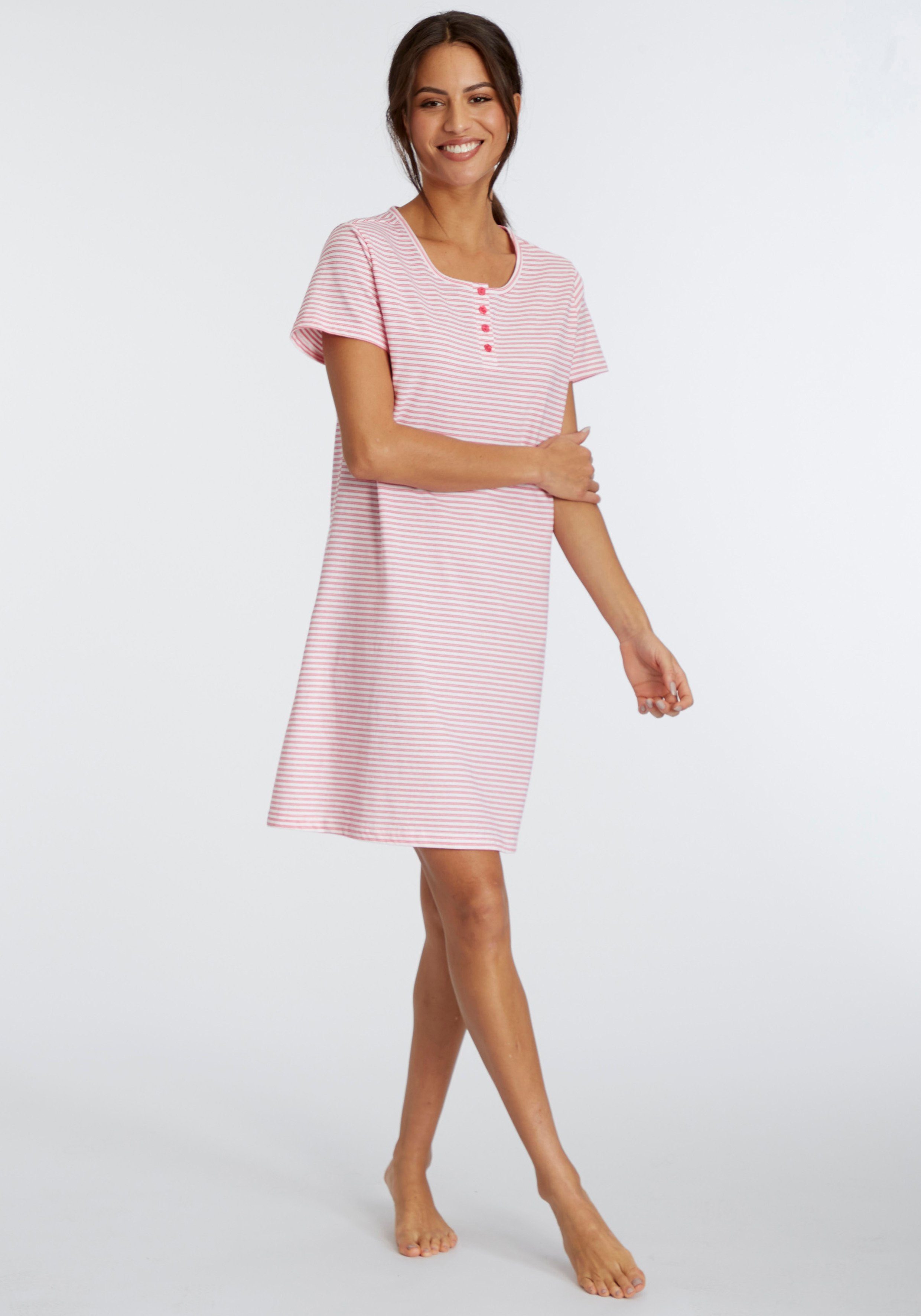 Vivance Dreams Nachthemd mit garngefärbten Streifen günstig online kaufen