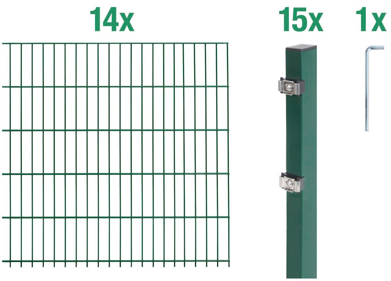 Alberts Doppelstabmattenzaun Grundset, (Set), Höhe: 80-160 günstig online kaufen
