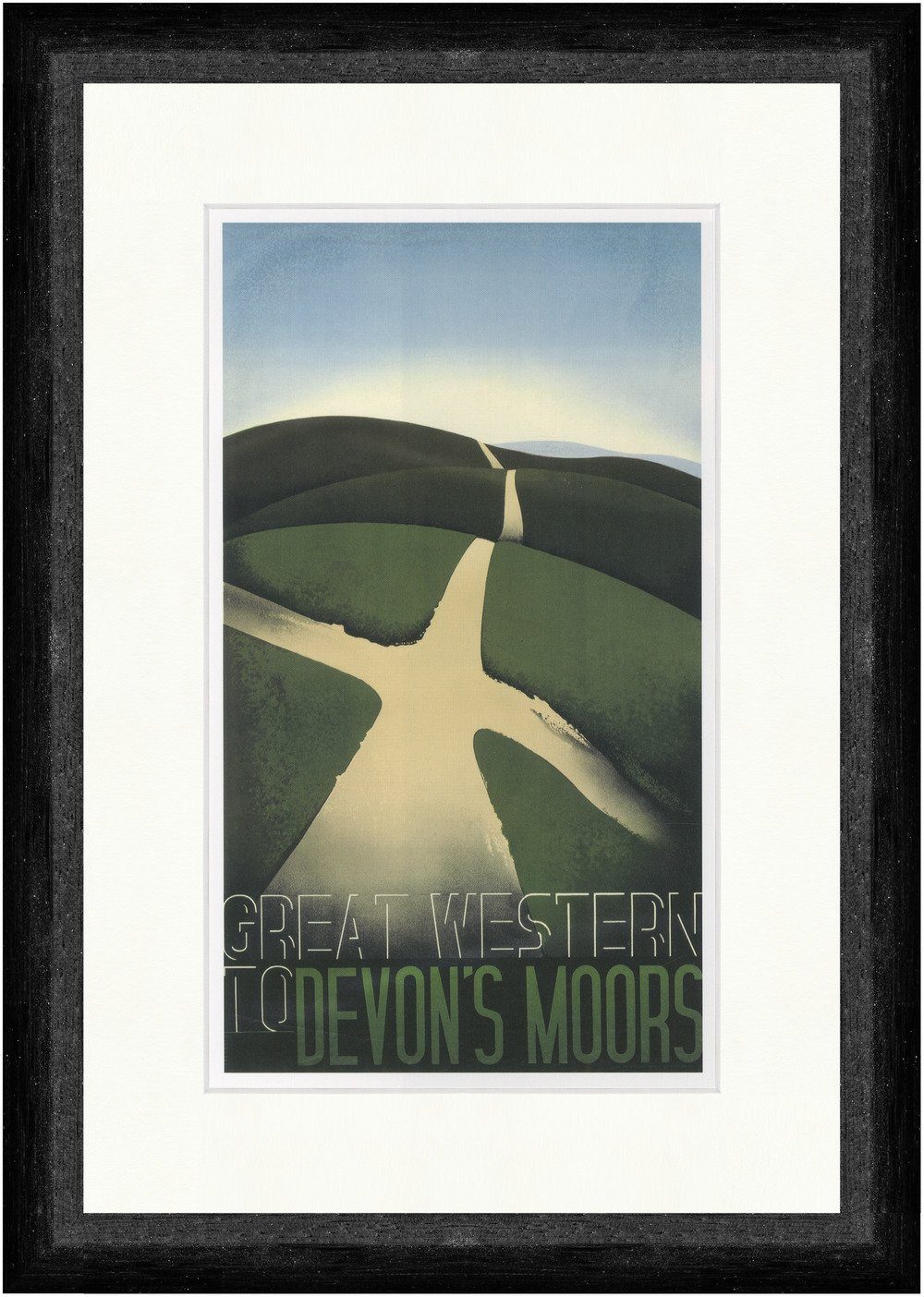 BillerAntik Kunstdruck Great Western to Devons Moors E. McKnight Kauffer 1932 Faks_Plakatwel, (1 St)