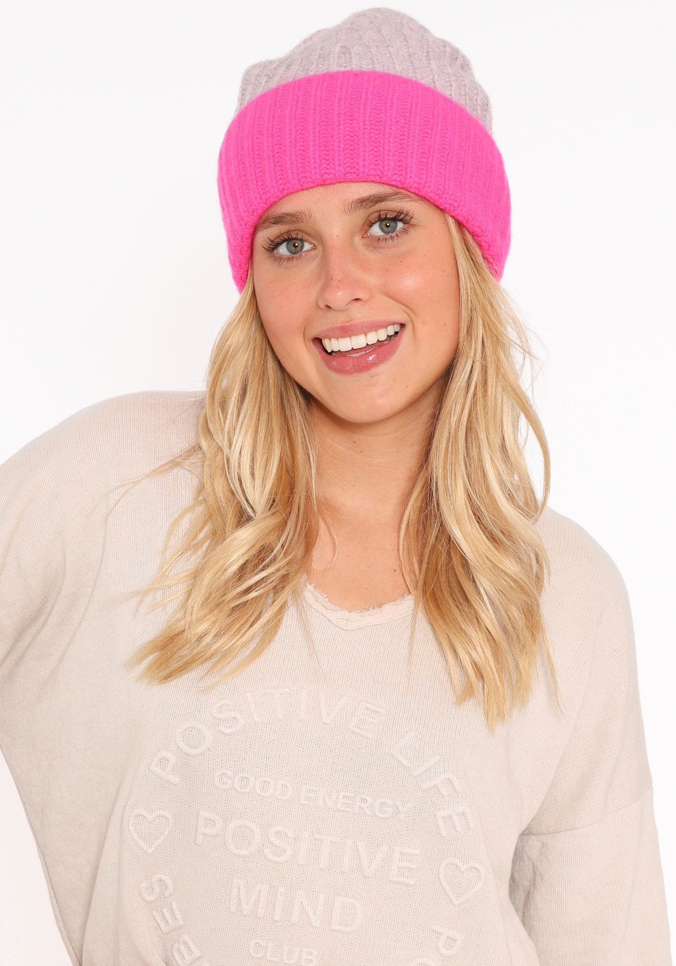 Zwillingsherz Strickmütze (Packung) mit modischem Umschlagdesign günstig online kaufen