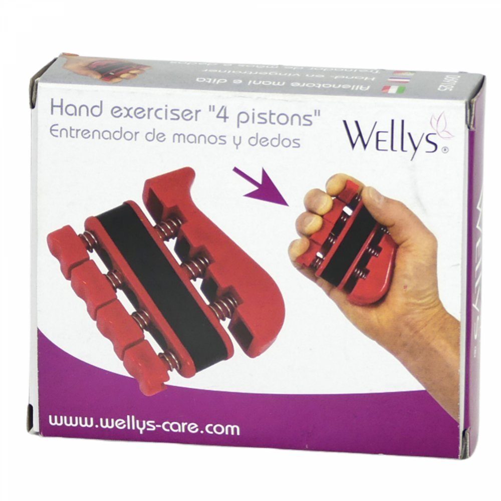 Wellys Handmuskeltrainer Wellys Hand und Fingertrainer mit 4 Kolben Abmessungen: 8,5 x 7,5 x 2 (1-St)