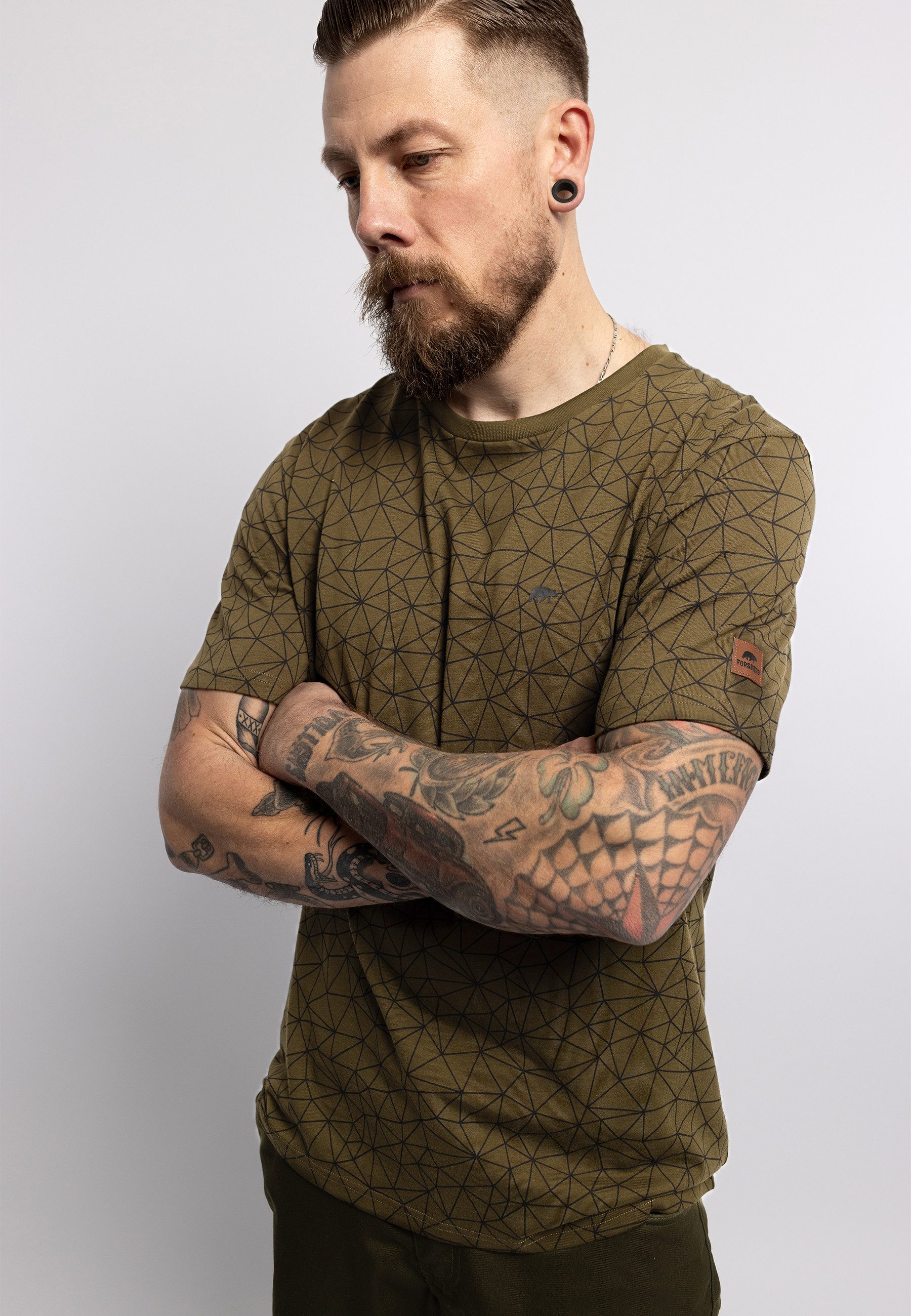 FORSBERG T-Shirt mit Polygonmuster
