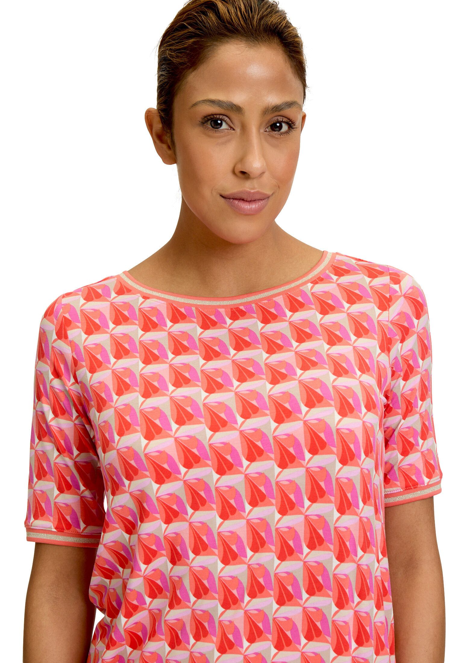 Betty Barclay Kurzarmshirt Damen mit Tunnelzug (1-tlg) Rippbündchen