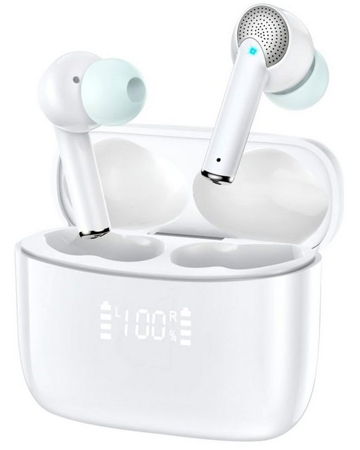Greensky Kopfhörer Kabellos, Bluetooth 5.2 mit Ladecase, HiFi Stereo wireless In-Ear-Kopfhörer (Mit LED-Anzeige, Rauschunterdrückung, ANC Aktive Noise Cancelling, ENC Clear Calls)