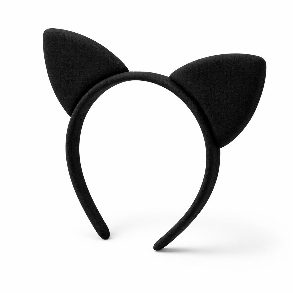 TK Gruppe Kostüm Catwoman Katzenohren Haarreif in Schwarz – Katzen Haarband Fasching