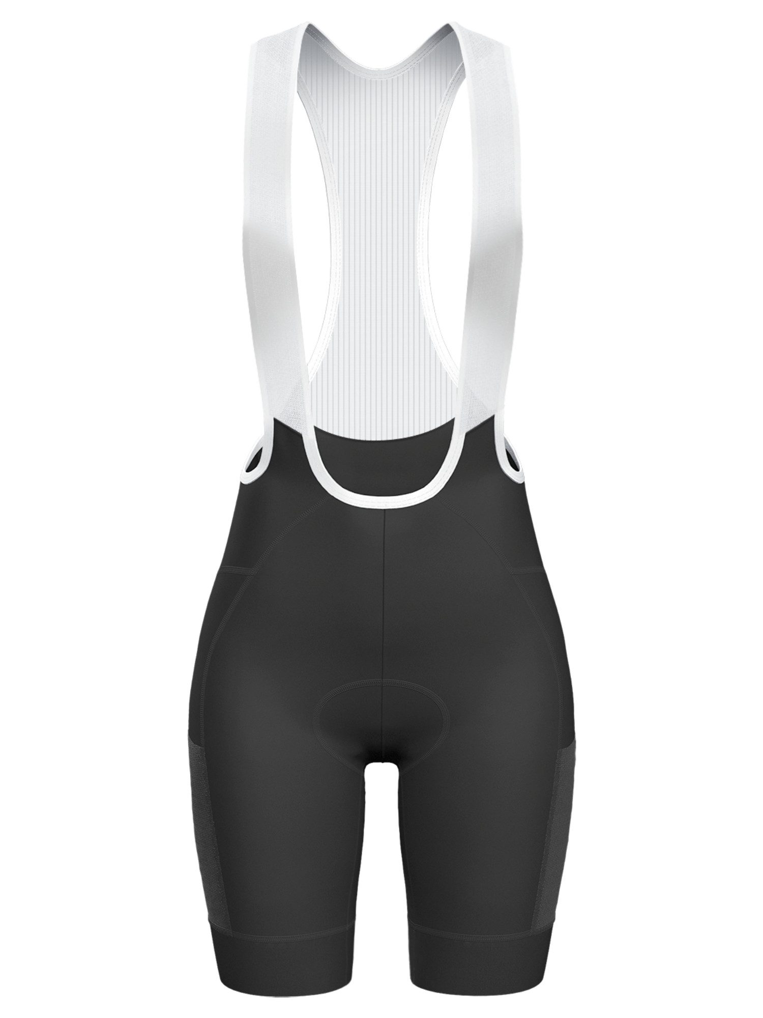Fahrradhose Damen Trägerhose Radhose 3 Taschen Reflektierend