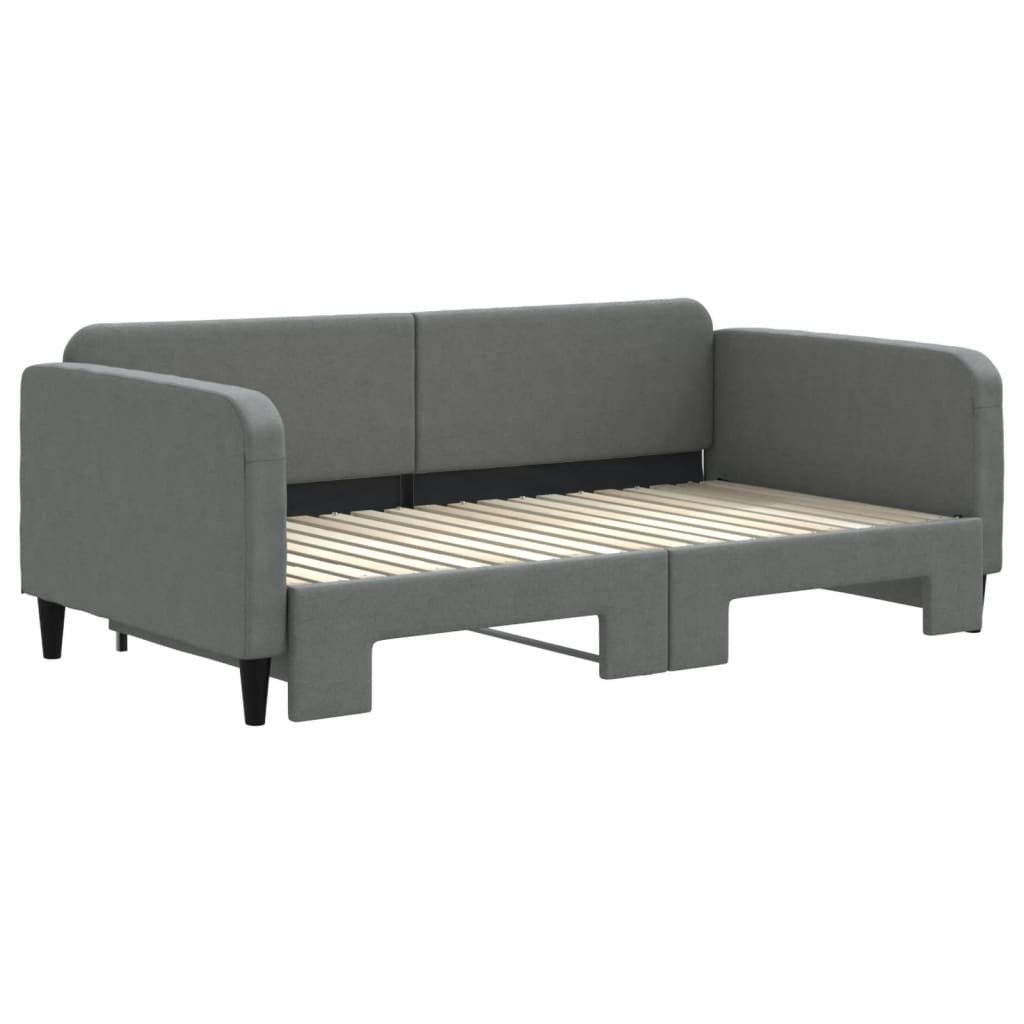 vidaXL Bett Tagesbett Ausziehbar Dunkelgrau 90x190 günstig online kaufen