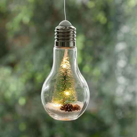 BURI LED Baum LED-Weihnachts-Glühbirne mit Tannenbaum Warmweiß