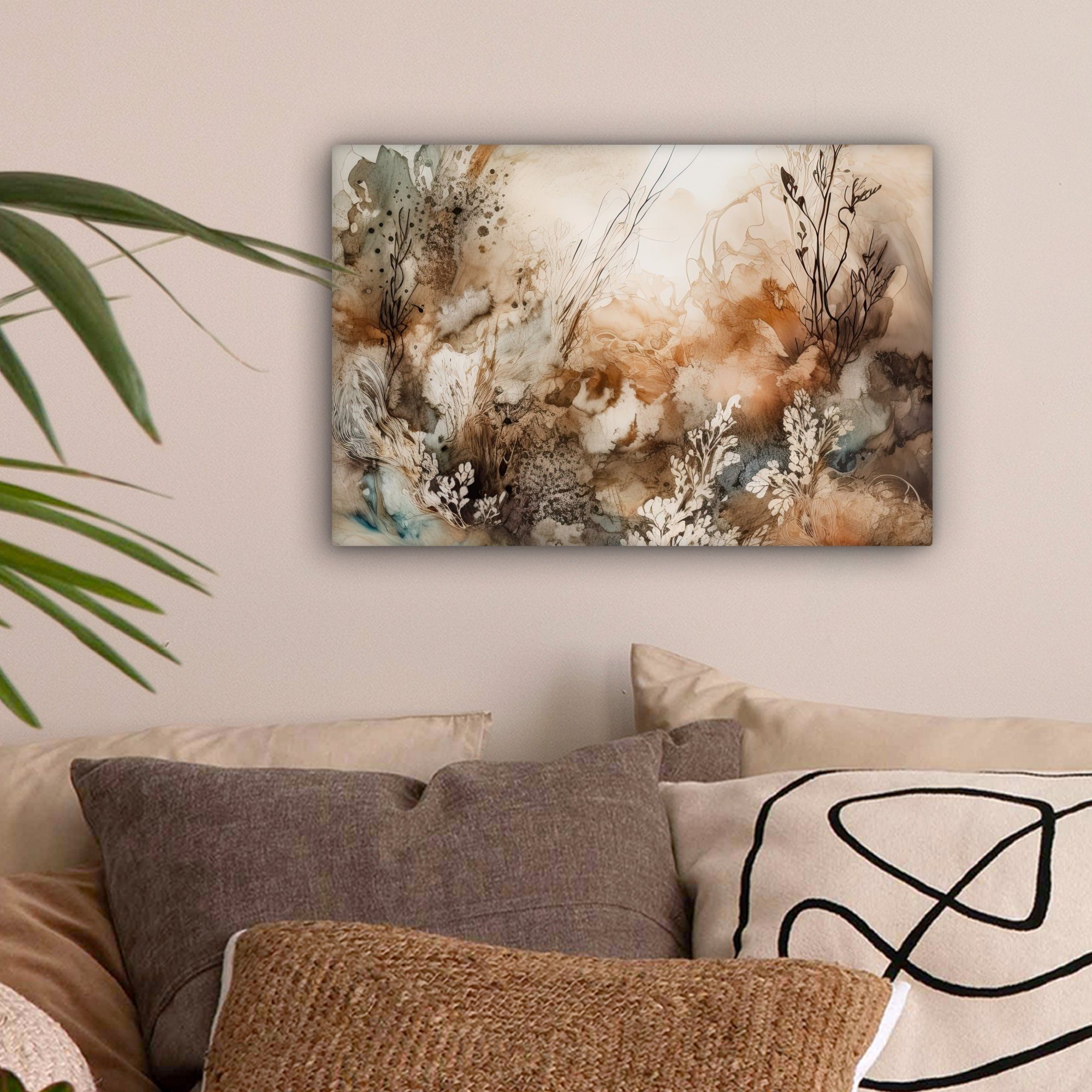 OneMillionCanvasses® Leinwandbild Abstrakt - Beige - Farbe - Kunst - Natur günstig online kaufen