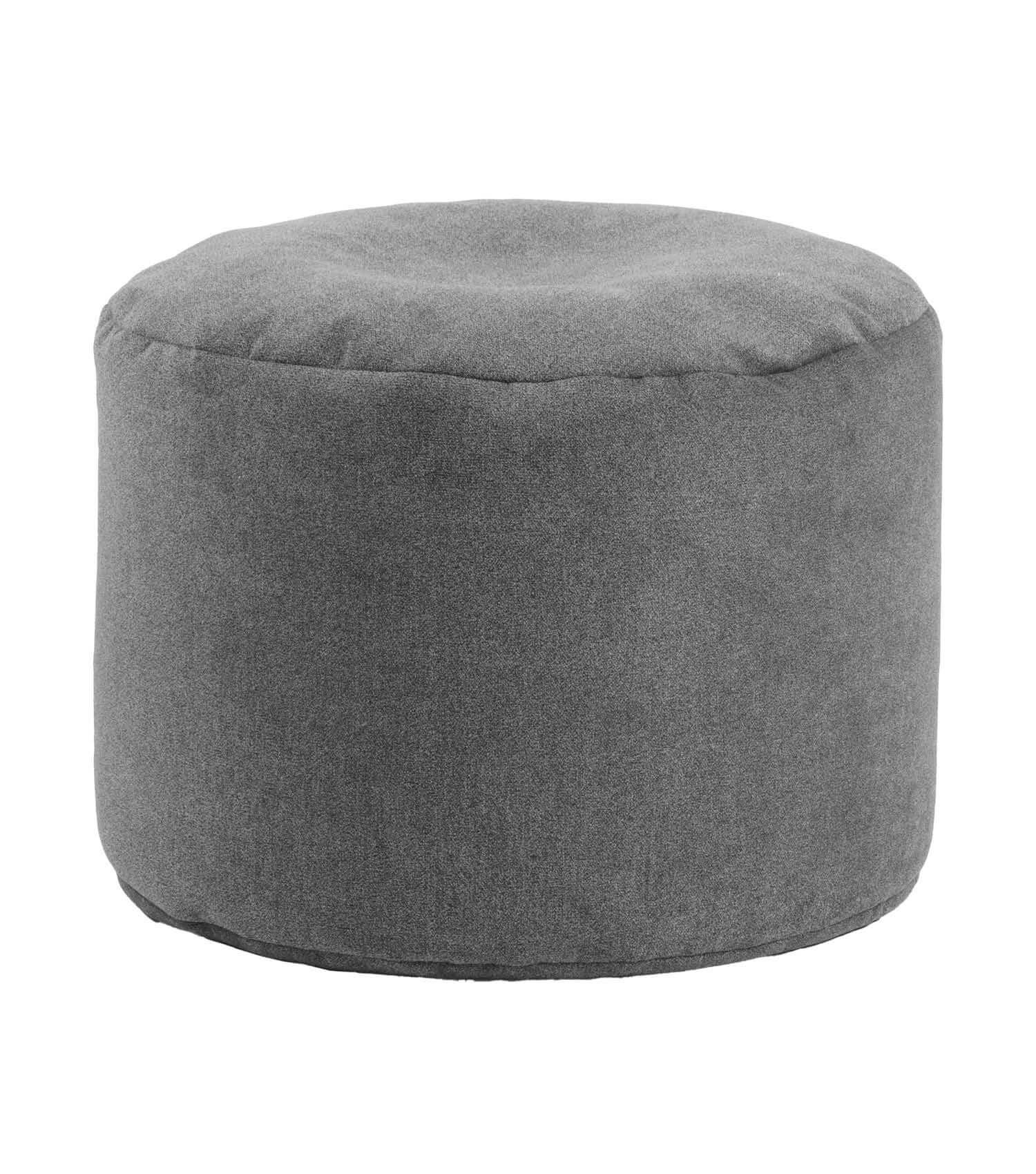 mokebo Pouf Der Ruhepouf (rund und aus Webstoff), Made in Germany, Sitzhocker, Bodenkissen, Fußhocker in Grau