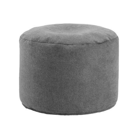 mokebo Pouf Der Ruhepouf (aus Webstoff), Sitzhocker, Bodenkissen, Fußhocker, Hocker, Sitzkissen in Grau