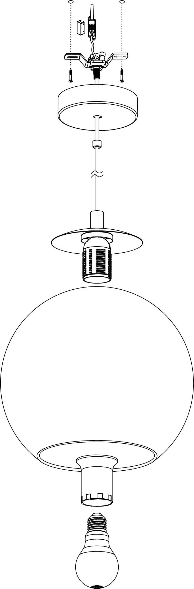 EGLO Hängeleuchte ALBARACCIN Pendellampe, IP20, E27, Stahl, Glas, Esstischlampe, Lampe, Dimmfunktion, ohne Leuchtmittel, Hängelampe für Esszimmer, Küche oder Wo – Bild 5 von 5