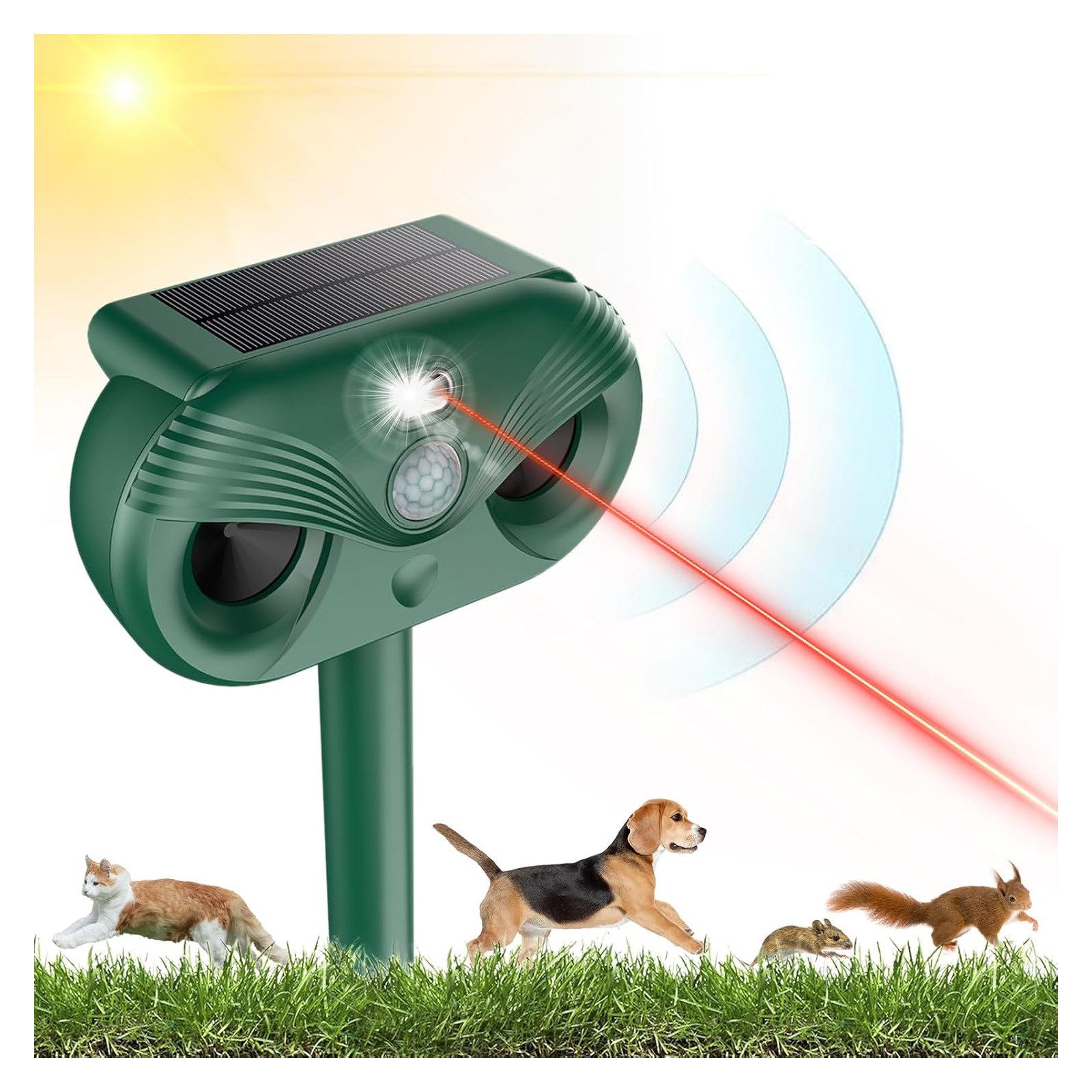 BlingBin UltraschallTierabwehr Solar Katzenschreck Abwehr mit