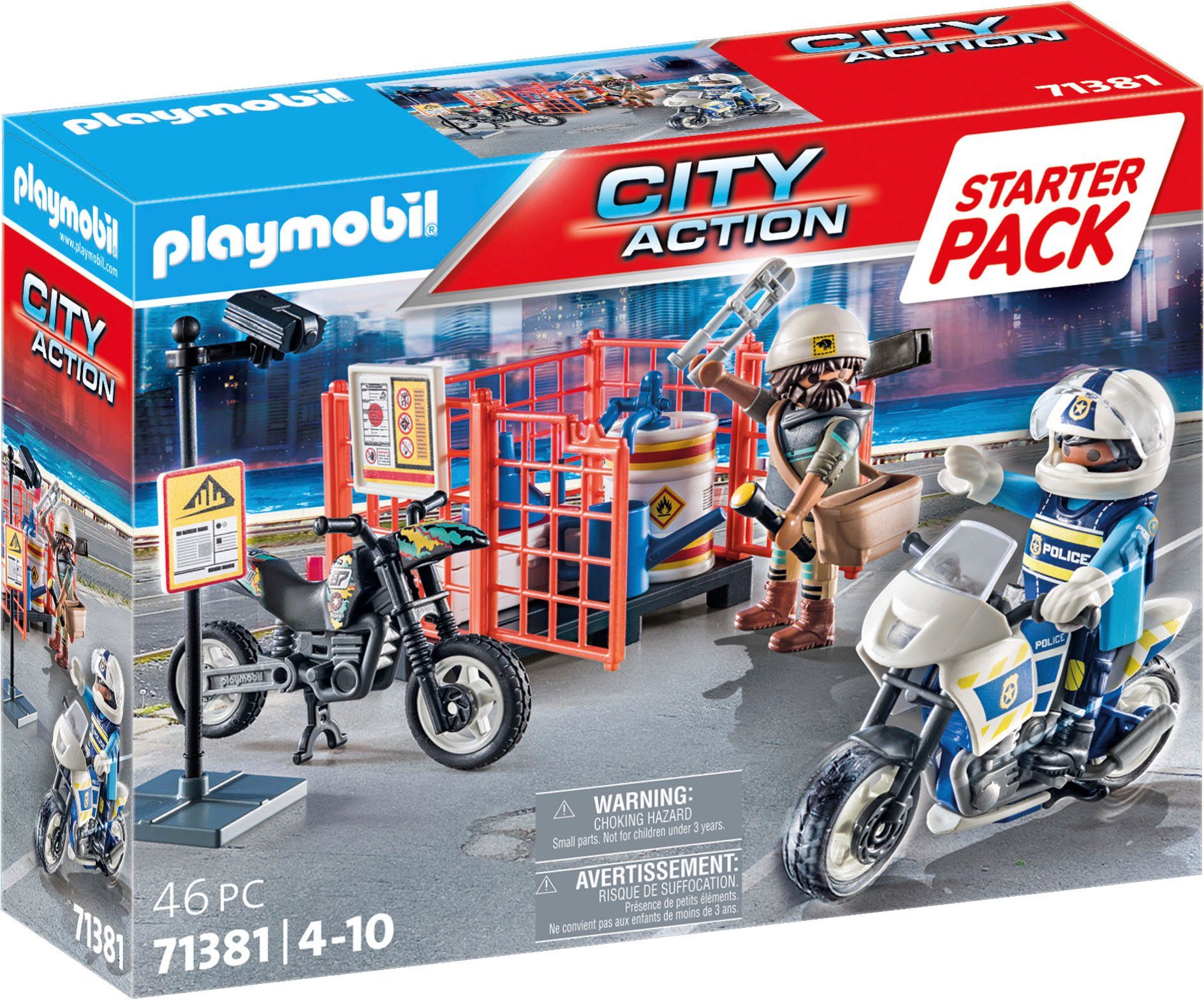Playmobil® Konstruktions-Spielset Starter Pack, Polizei (71381), City Action, (46 St)