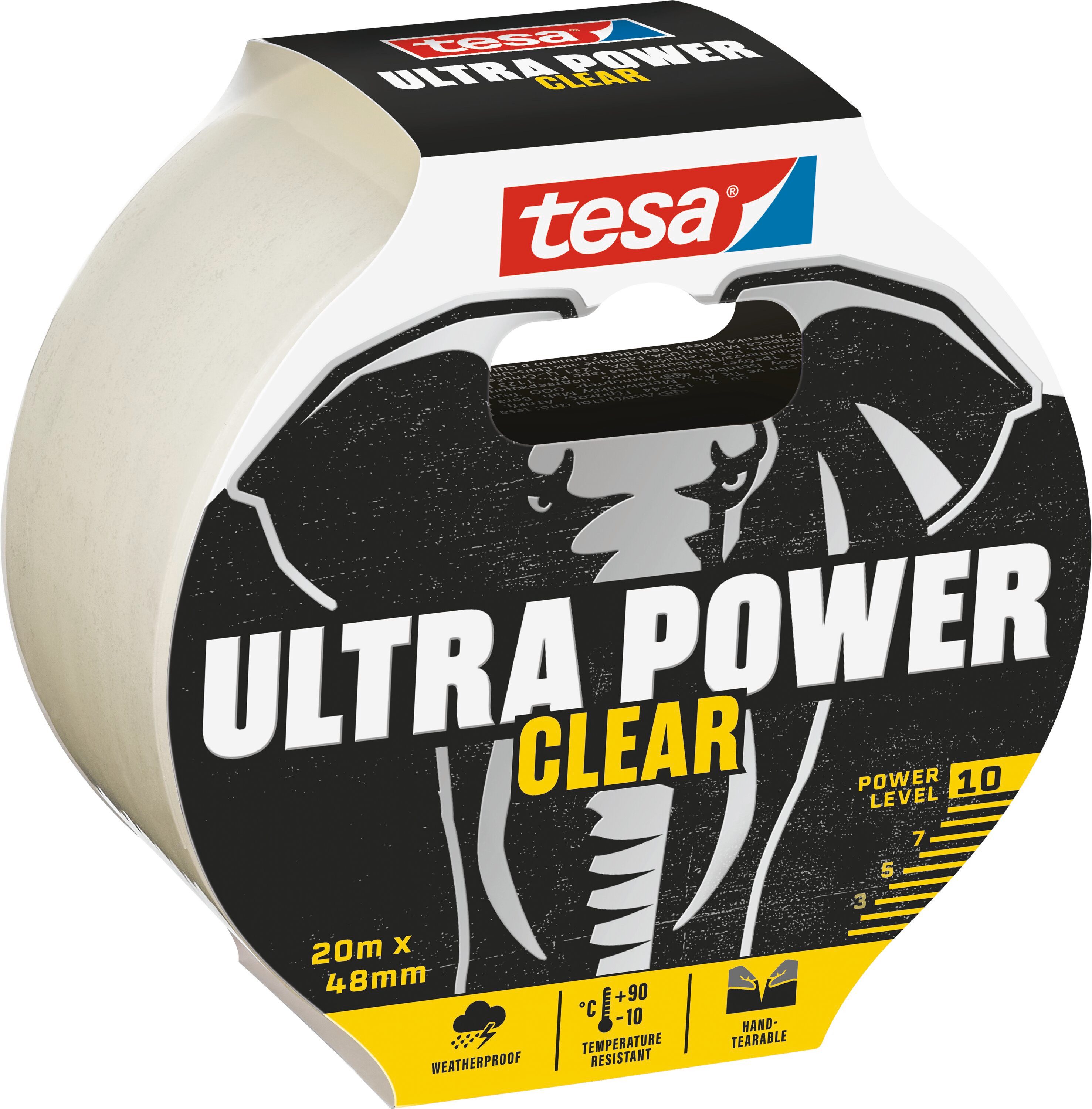 tesa Klebeband ULTRA POWER CLEAR Reparaturband, wetterfestes Клейка стрічка (Packung, 1-St) ideal zum Reparieren, Abdichten & Befestigen - transparent