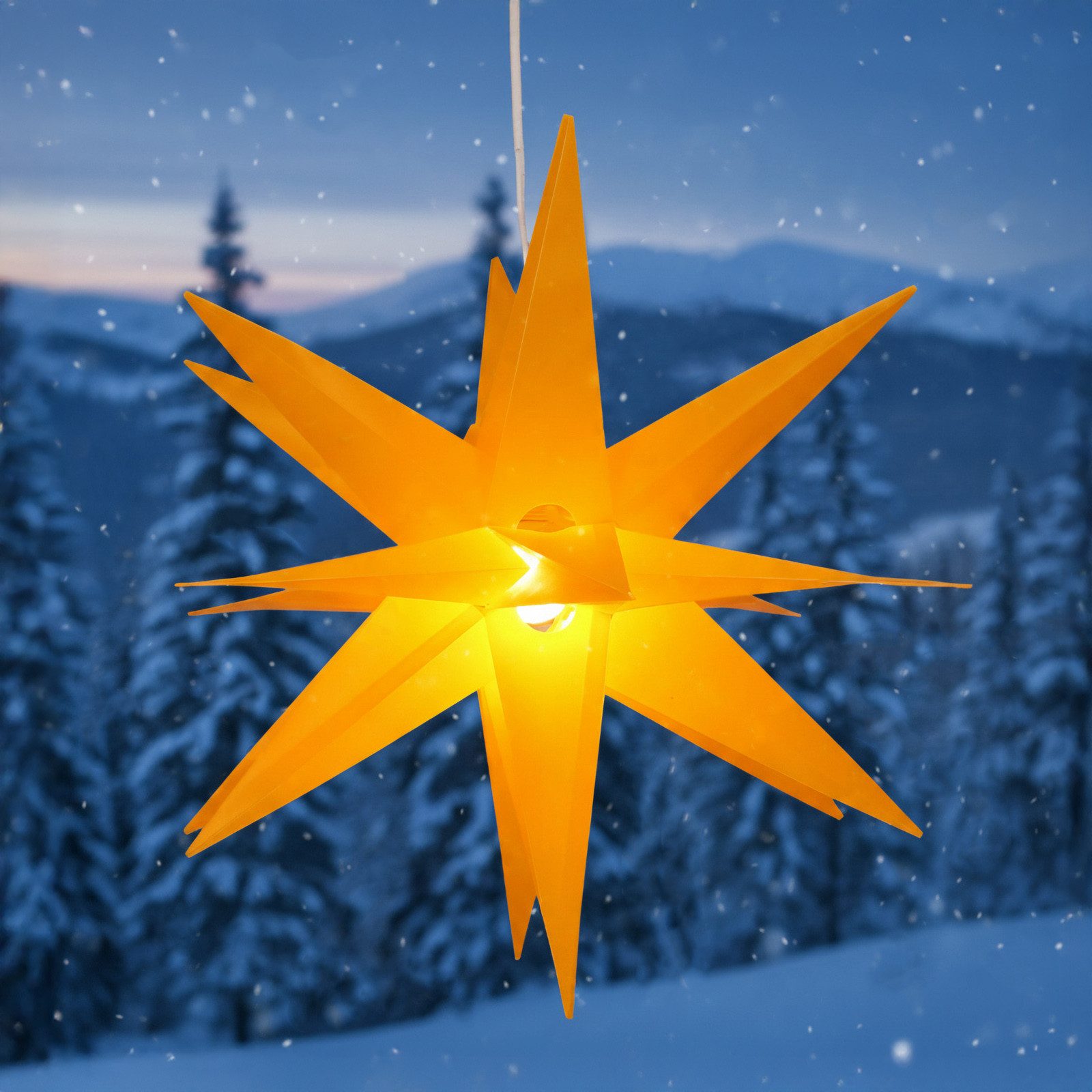 Guru-Shop LED-Stern für außen 3D Außenstern Kaspar, Weihnachtsstern,.., Leuchtmittel inklusive