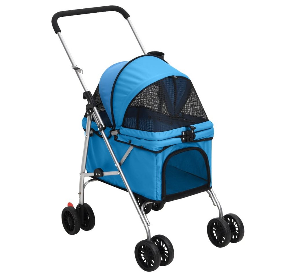 Thumbnail - vidaXL Fahrradhundeanhänger, Hundewagen Faltbar Blau 76x50x100 cm Oxford-Gewebe