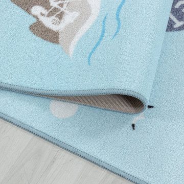 Teppich Piraten-Design, Teppium, Rechteckig, Höhe: 7 mm, Kinderteppich Piraten-Design Teppich Kinderzimmer Rutschfest Waschbar