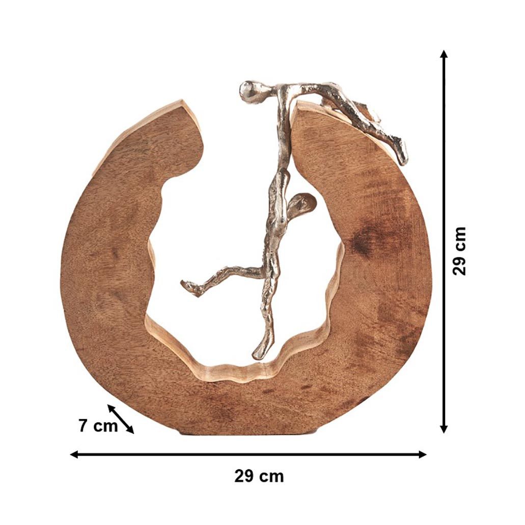 Kobolo Dekoobjekt Dekofigur Holzdeko Holzfigur TRUST, Holz und Metall Skulp günstig online kaufen