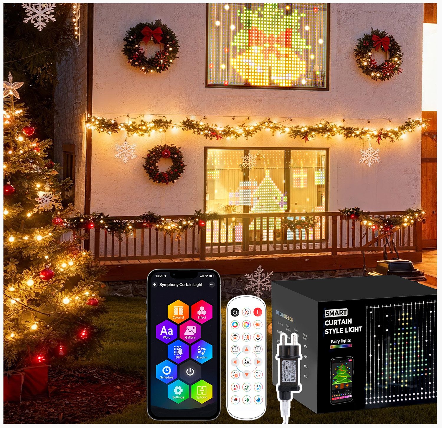 XERSEK LED Nachtlicht LED-Lichterkette Lichtervorhang Beleuchtung Weihnacht günstig online kaufen