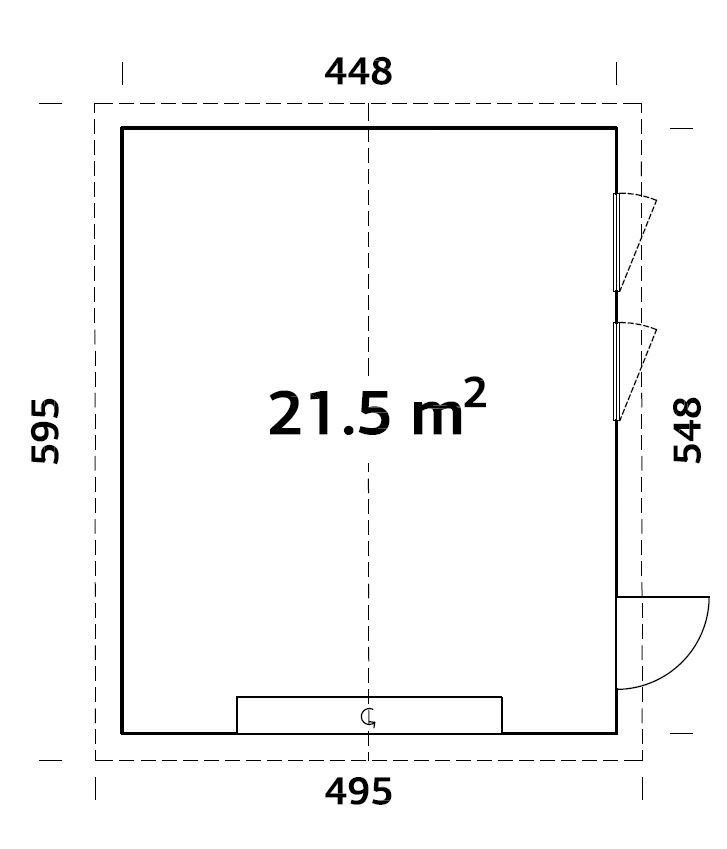 naturbelassen cm, Garage Palmako BxTxH: 495x595x316 Andre, Sektionaltor, mit