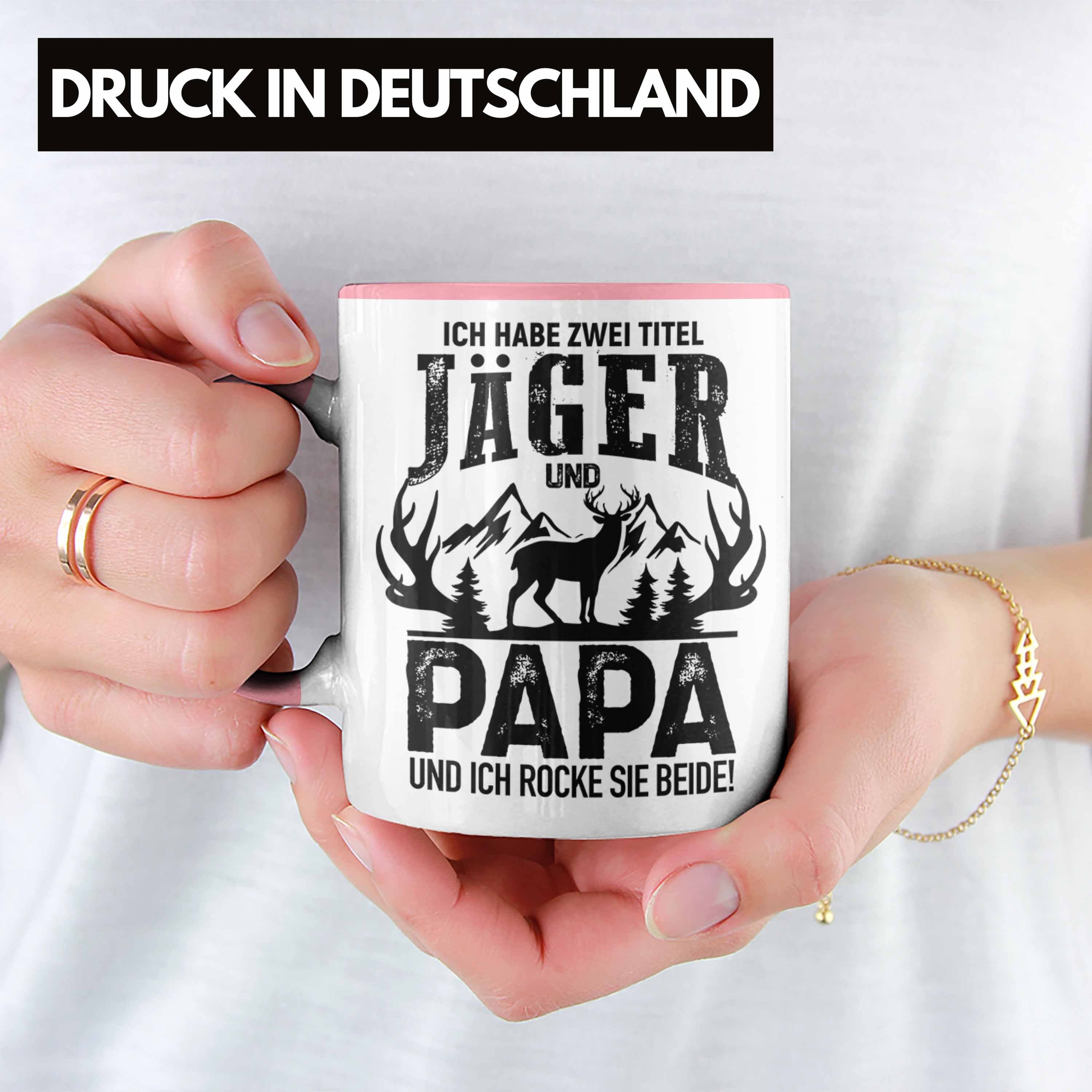 Jäger Papa Trendation und Vatertag Tasse Spruch Tasse Geschenk Rosa Geschenkidee Jäger für - Trendation Männer