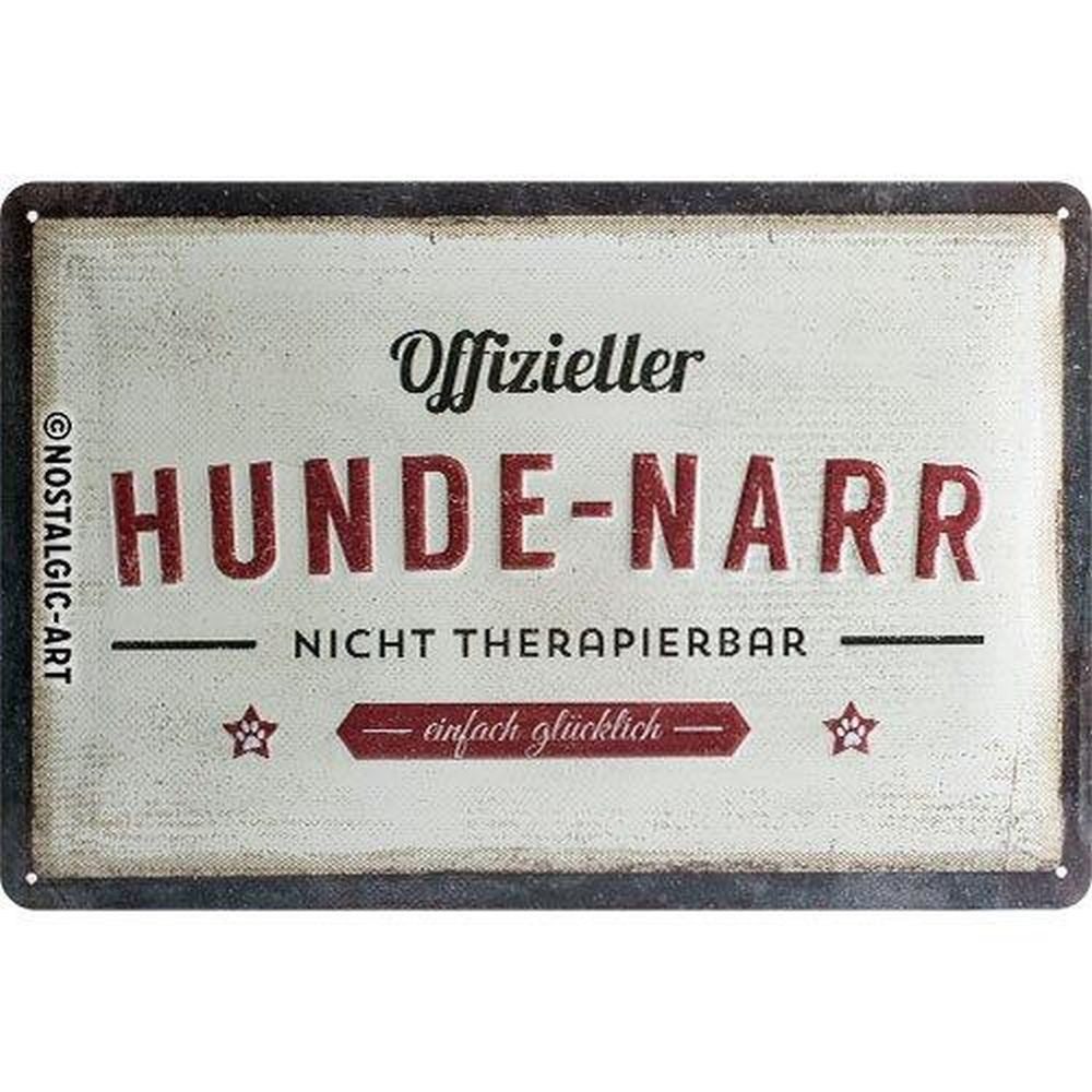 Nostalgic-Art Metallschild Blechschild 20 x 30cm - PfotenSchild - Hunde-Narr