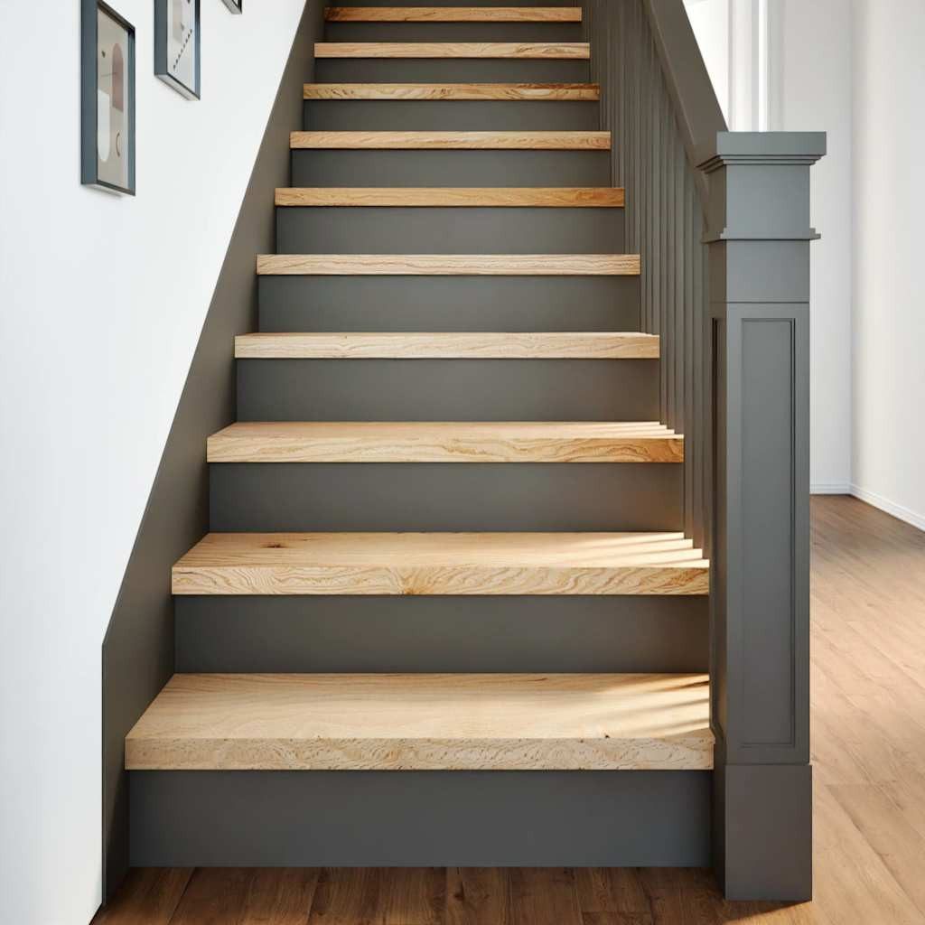 vidaXL Stufenmatte Treppenstufen 2 Stk. Unbehandelt 70x30x2 cm Massivholz Eiche, Rechteckig, Höhe: 2 mm