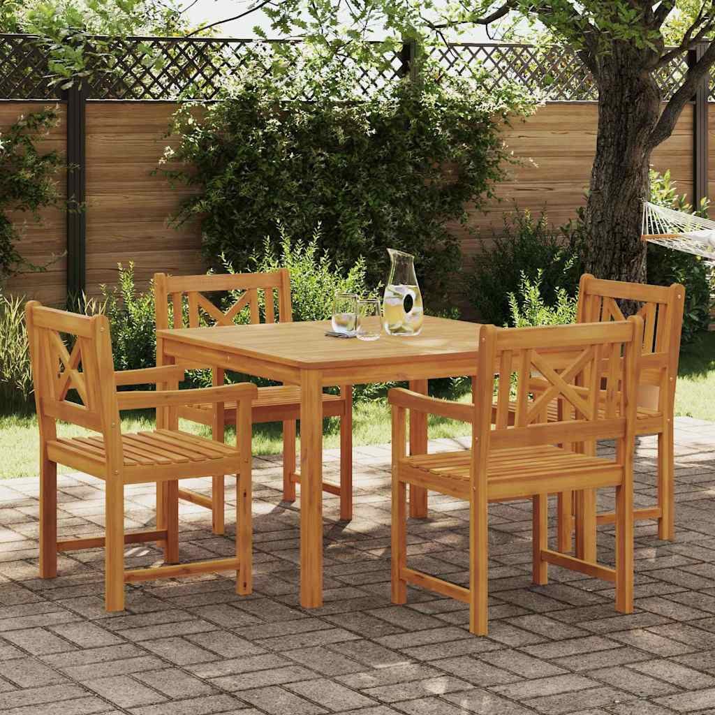 vidaXL Gartenlounge-Set Garten Essgruppe 5 Stk. Braun Massivholz, (5-tlg)