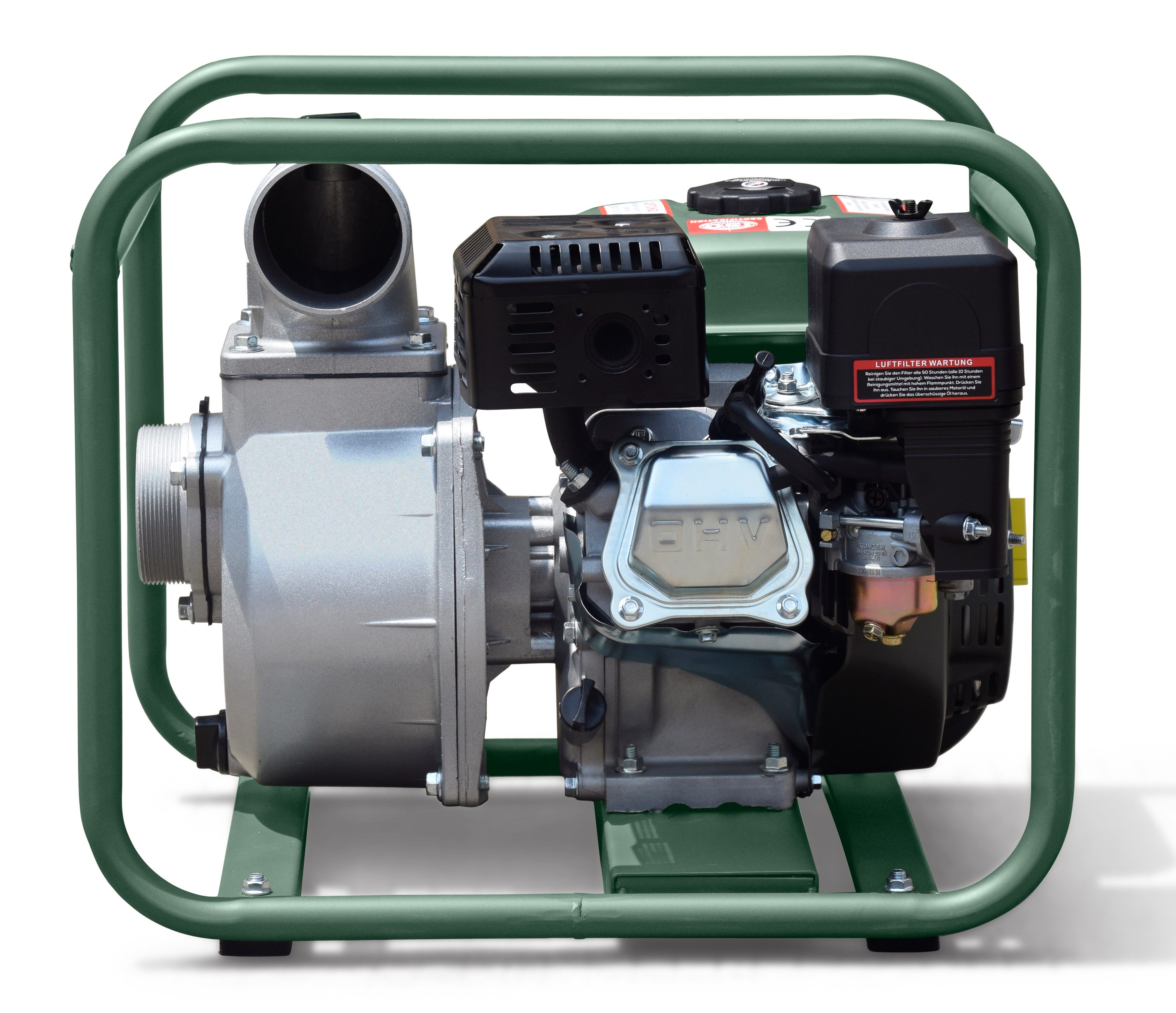 DeTec. Schmutzwasserpumpe Benzin Wasserpumpe Gartenpumpe 3" Zoll 60.000 L/h, Wartungsarme Teichpumpe mit hoher Durchflussrate, autark & robust