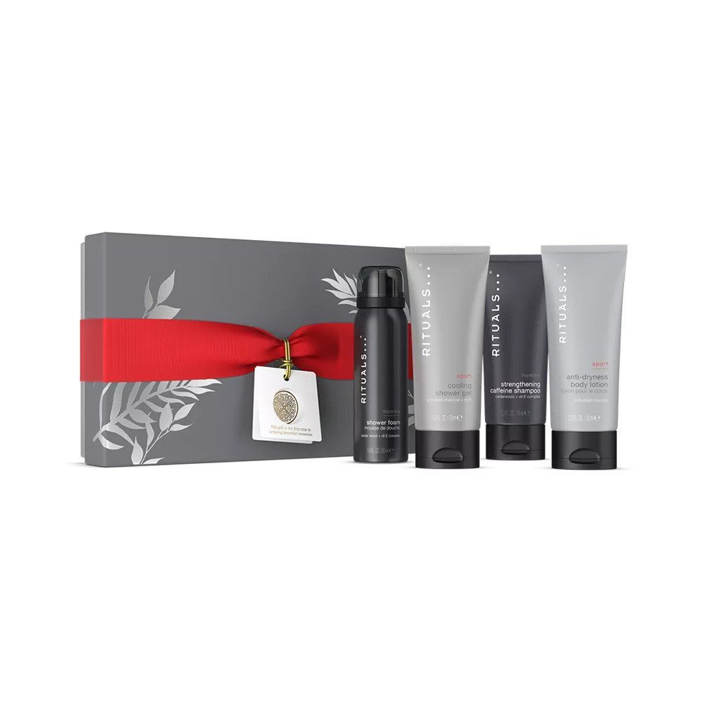 Rituals Pflege-Geschenkset Luxus-Pflegeset Limited Edition Homme Geschenkset S 2025, 4-tlg., 4-teiliges Pflegeset mit Duschschaum, Shampoo, Duschgel & Lotion