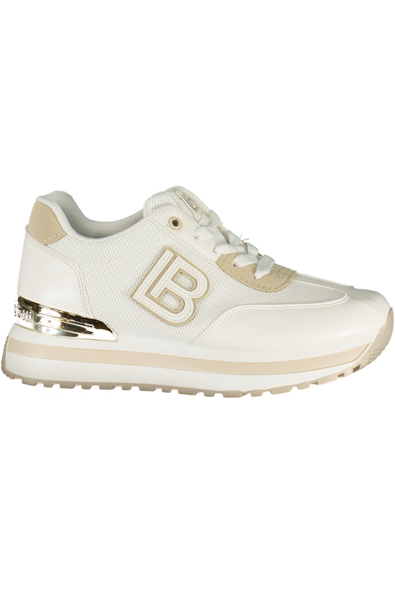 Laura Biagiotti Sneaker Weißer Damensneaker mit beige Details und
