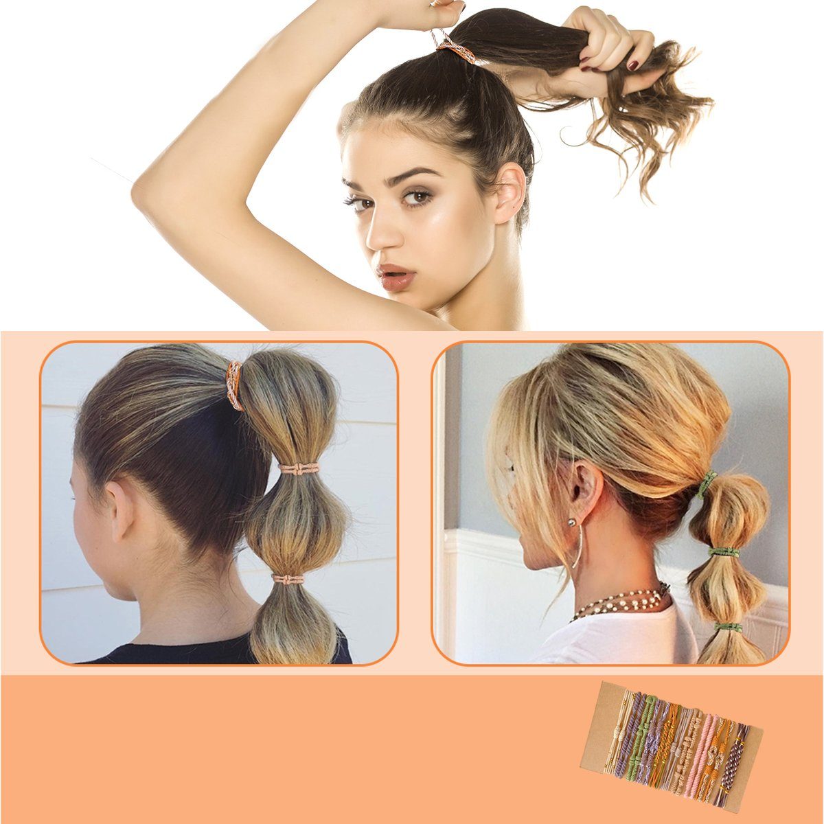 Mädchen Haargummis Haargummi Jormftte Mehrfarbig1 für Armbänder,elastische Haarband Frauen
